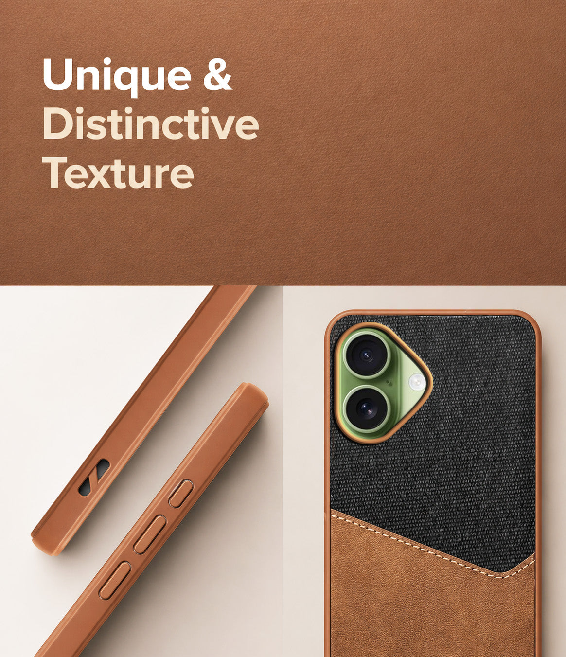 For Apple iPhone 17 Back Cover Case (Dual PU Leather Stitch | Professional Minimalist | Soft and Flexible)