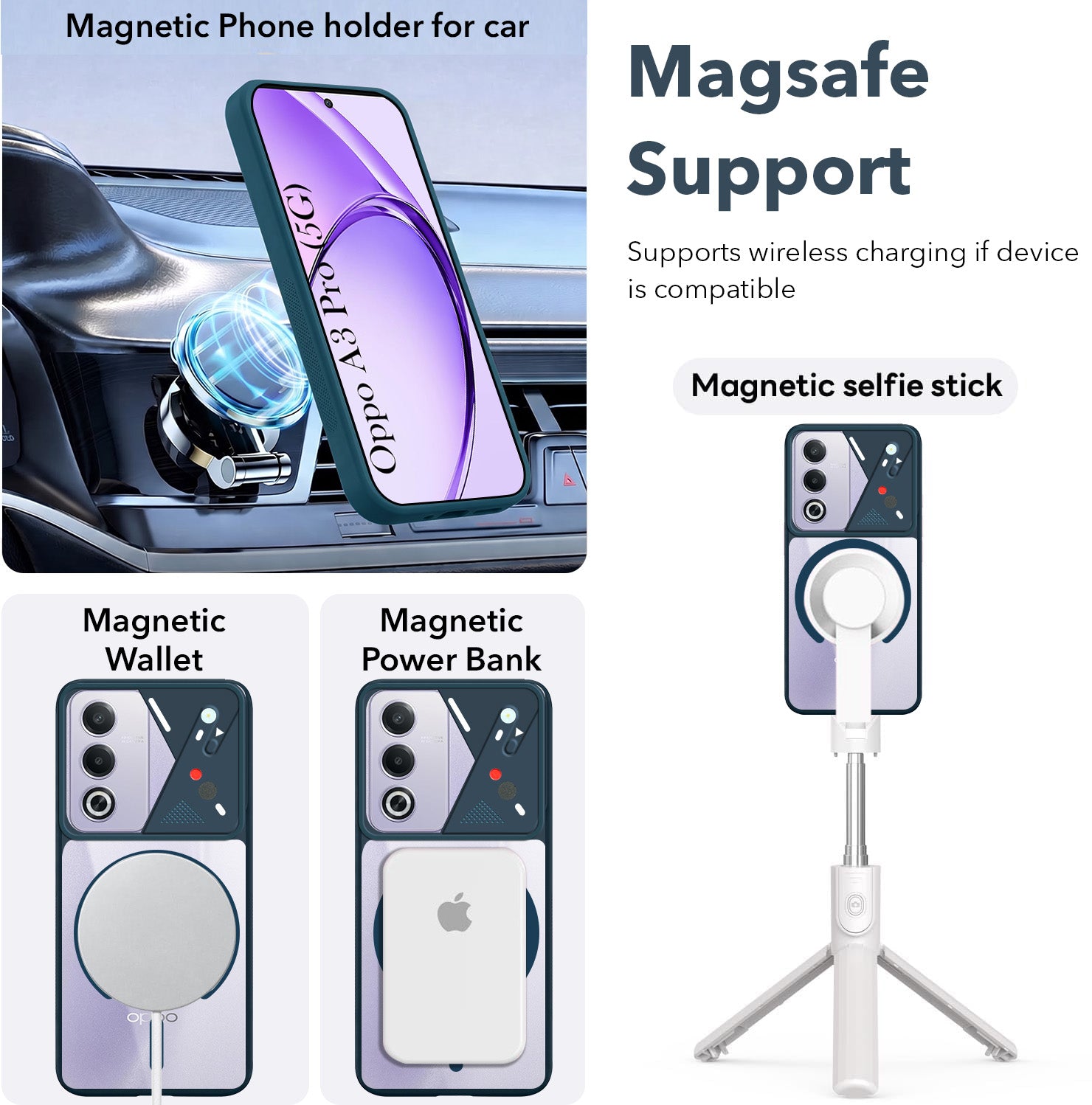 For Oppo A3 Pro 5G Back Cover Case Lifetime Anti-Yellow Clear (Camera Protection | Side Grip | Wireless MagSafe Compatible)