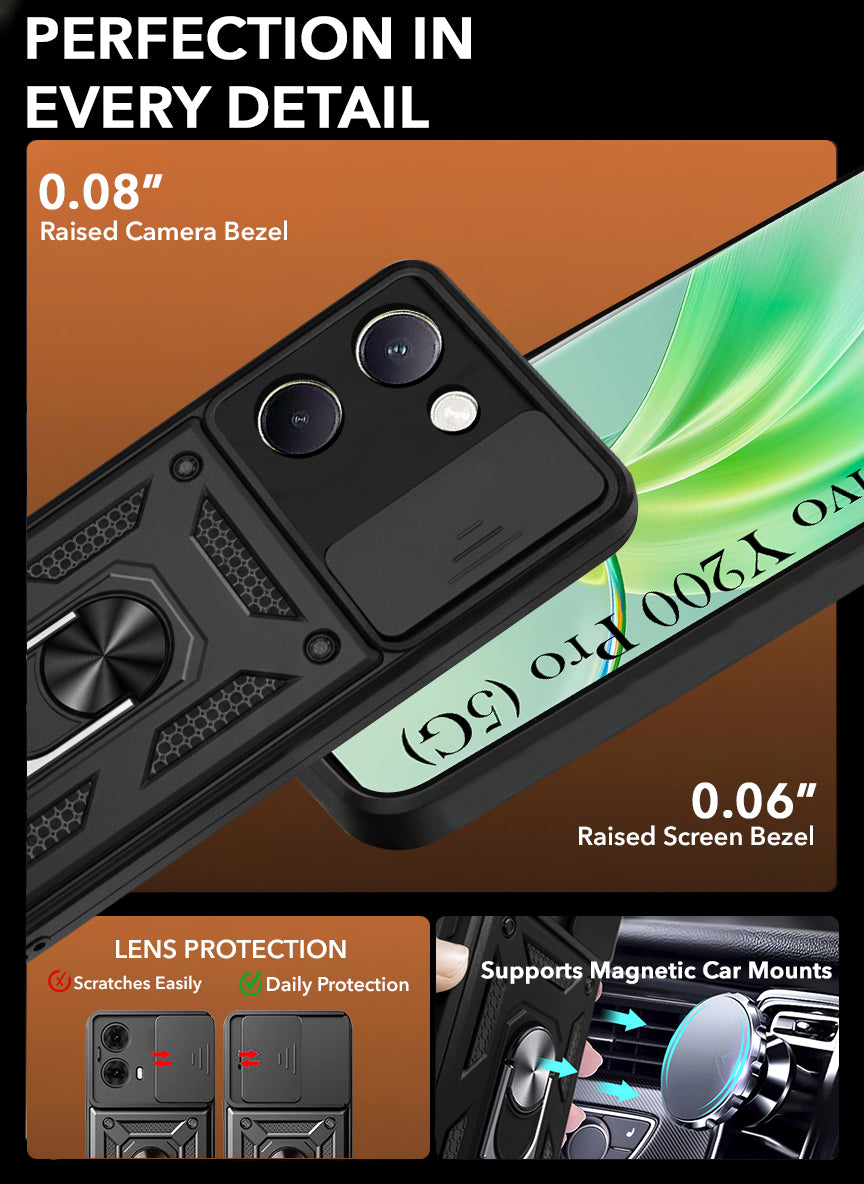 For Vivo Y200 Pro 5G Back Cover Case (Hybrid Dual Armor Polycarbonate)