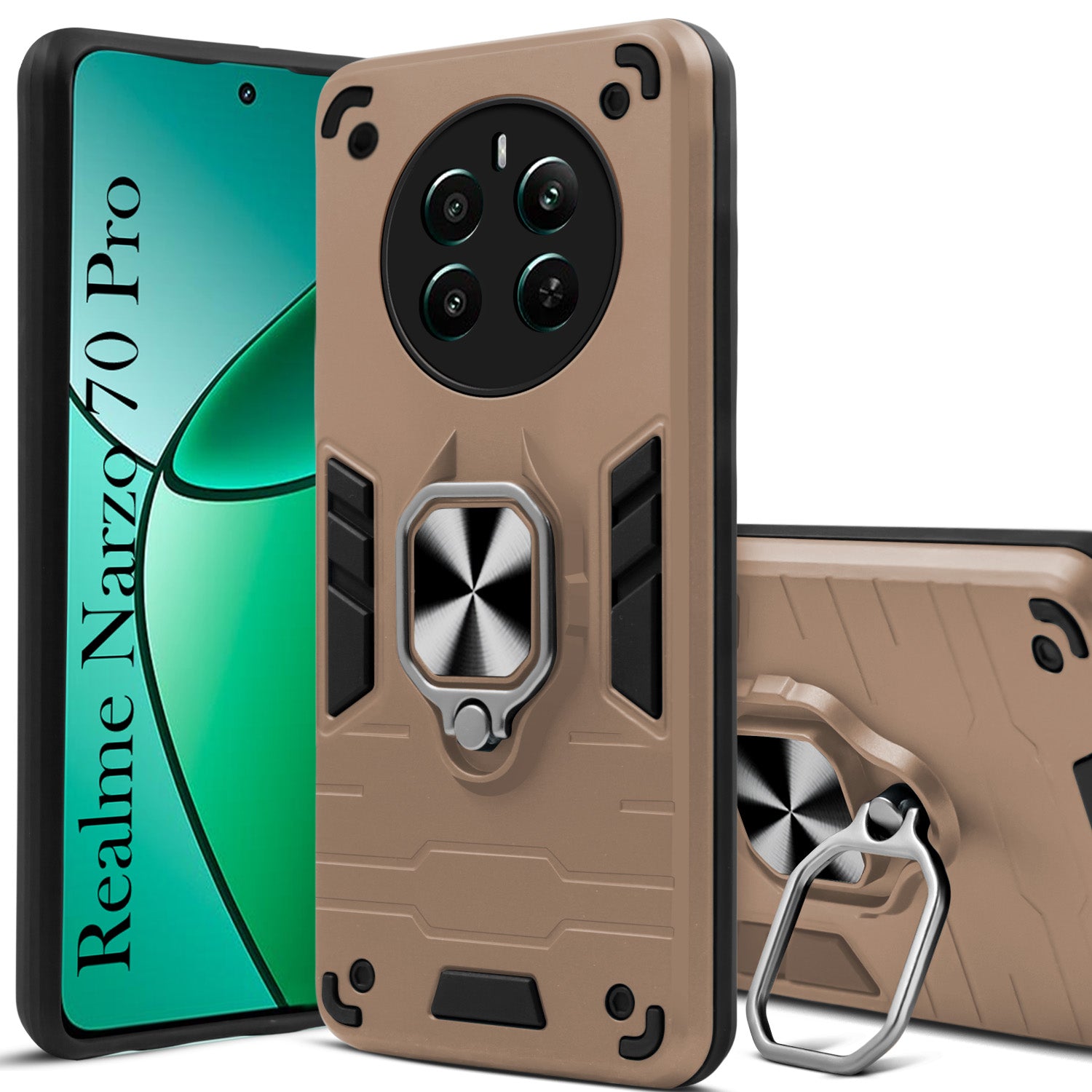 For Realme Narzo 70 Pro Back Cover Case (Shockproof Polycarbonate Dual Layer Hybrid Armor)