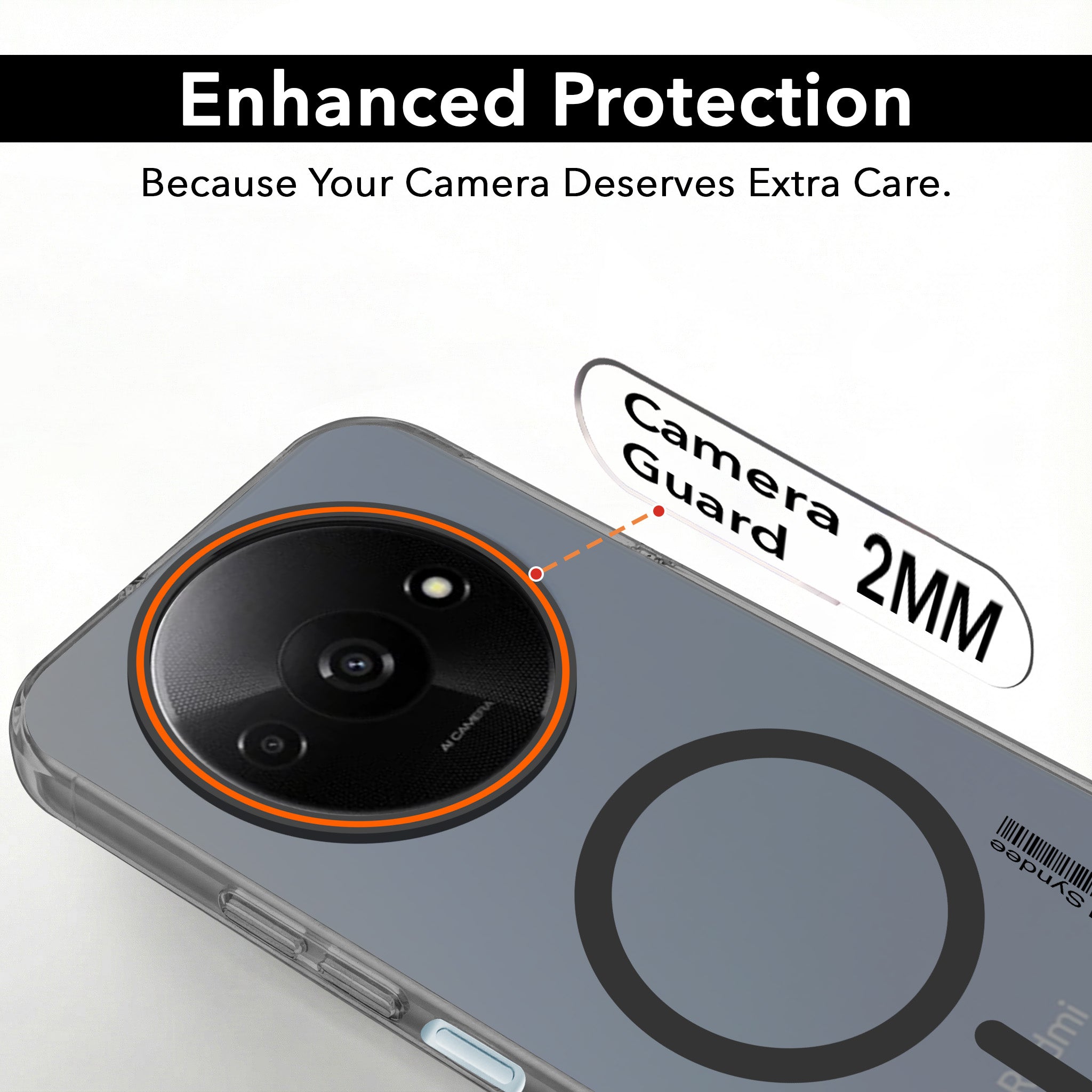 For Redmi A3 2024 | Redmi A3x Back Cover Case (Soft Touch | Camera Bump Protection | MagSafe Compatible | Matte Finish)