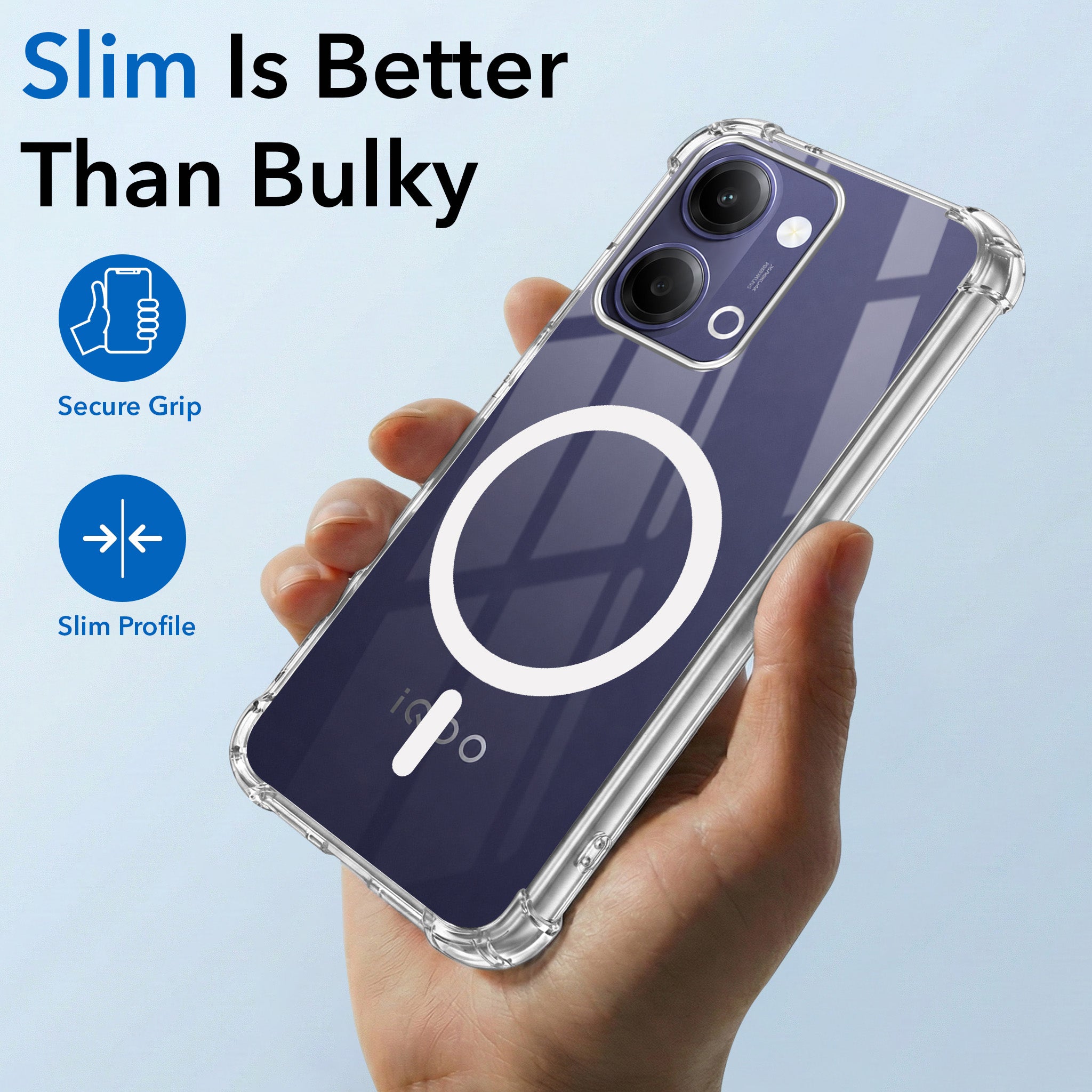 For Vivo iQOO Z11 Lite Back Cover Shockproof Crystal-Clear (Magsafe Wireless Support | Drop & Camera Protection | Hard Polycarbonate)