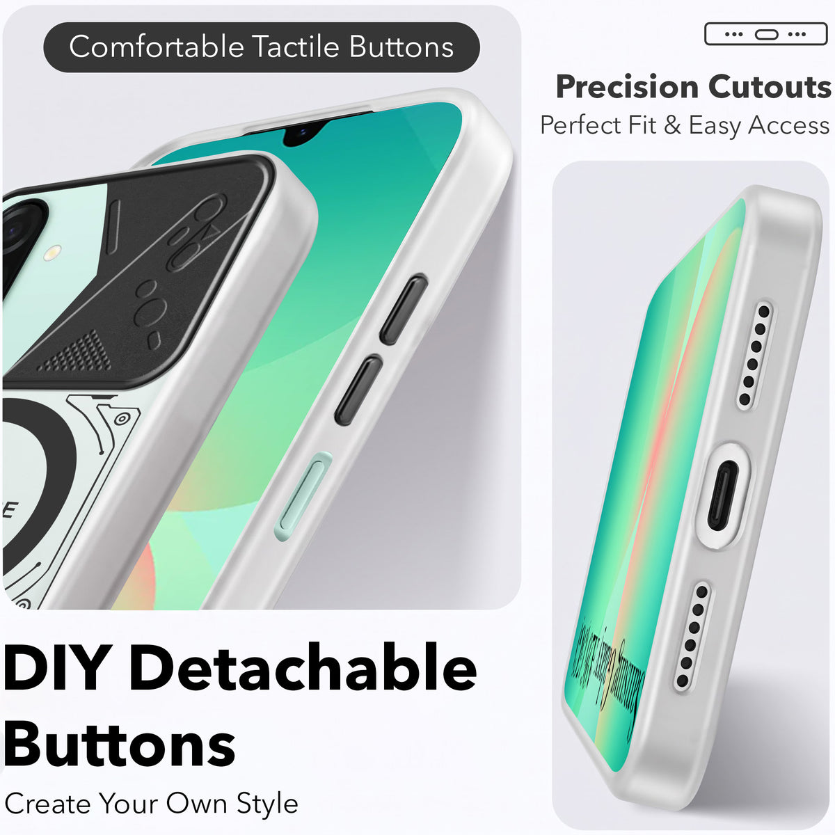 For Samsung Galaxy A26 5G Metallic Back Cover Case (Metallic Camera Protection & Buttons | Translucent Milky Shade | Hard Polycarbonate)
