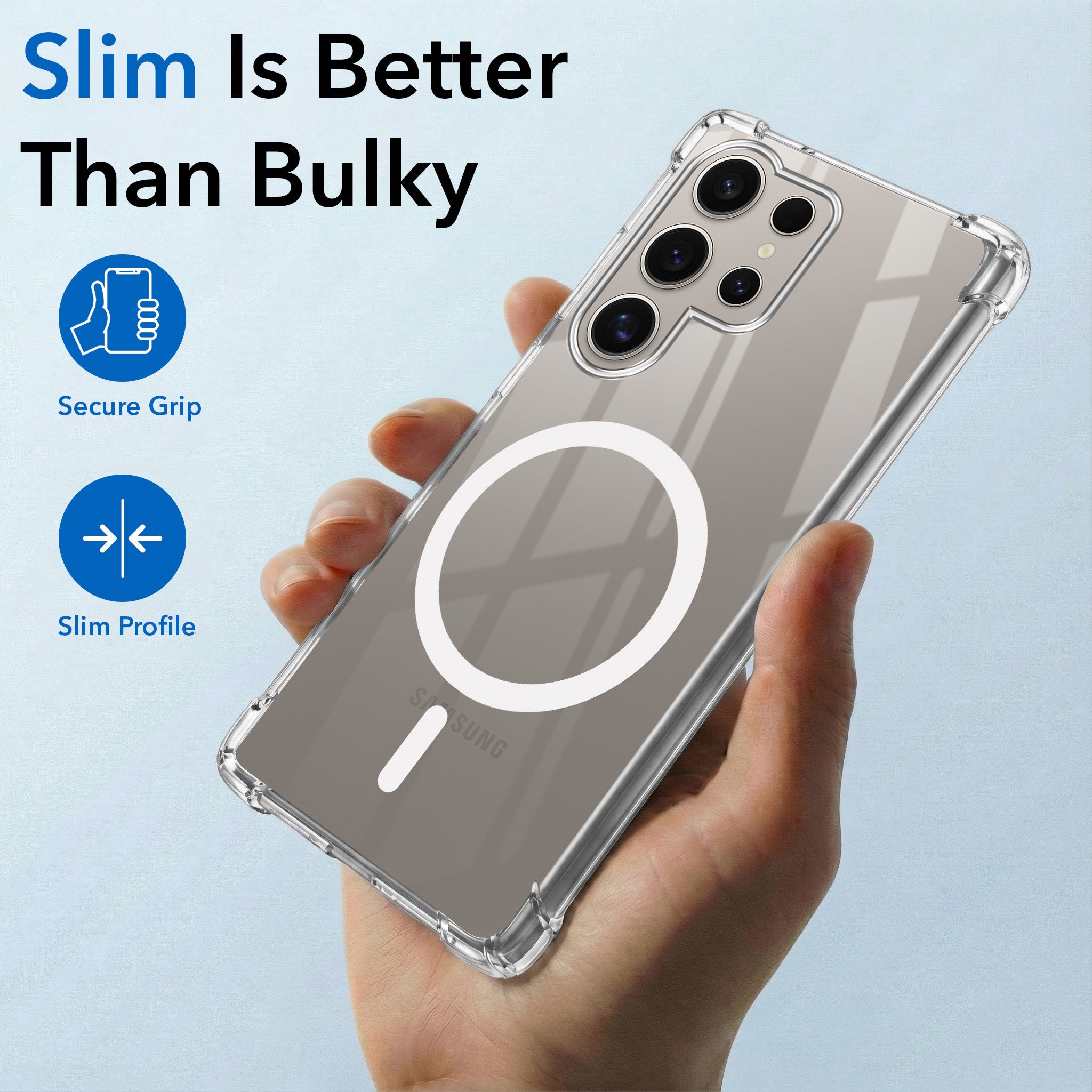 For Samsung Galaxy S24 Ultra Back Cover Shockproof Crystal-Clear (Magsafe Wireless Support | Drop & Camera Protection | Hard Polycarbonate)