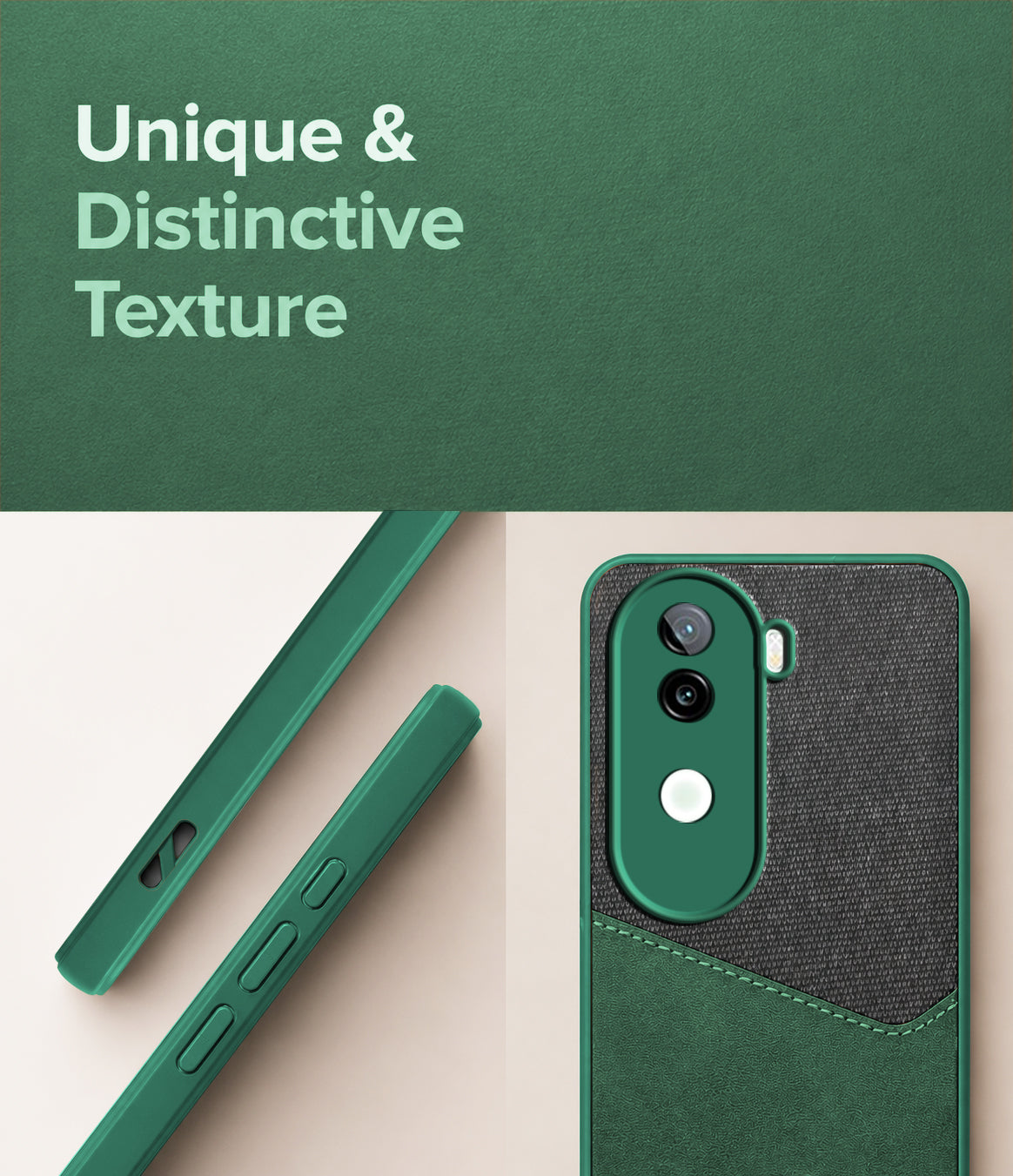 For Vivo iQOO Z9s Back Cover Case (Dual PU Leather Stitch | Professional Minimalist | Soft and Flexible)