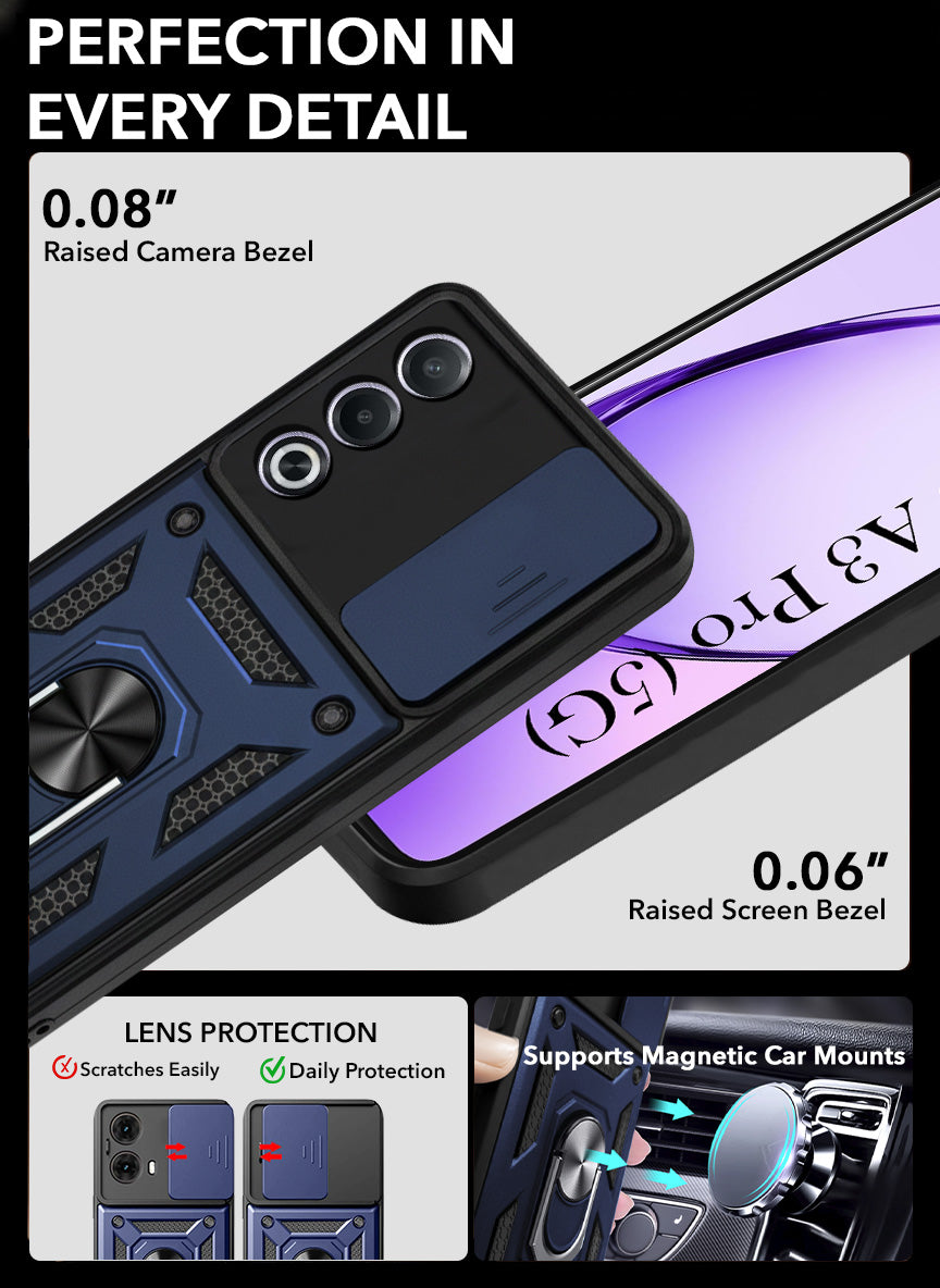 For Oppo A3 Pro 5G Back Cover Case (Hybrid Dual Armor Polycarbonate)