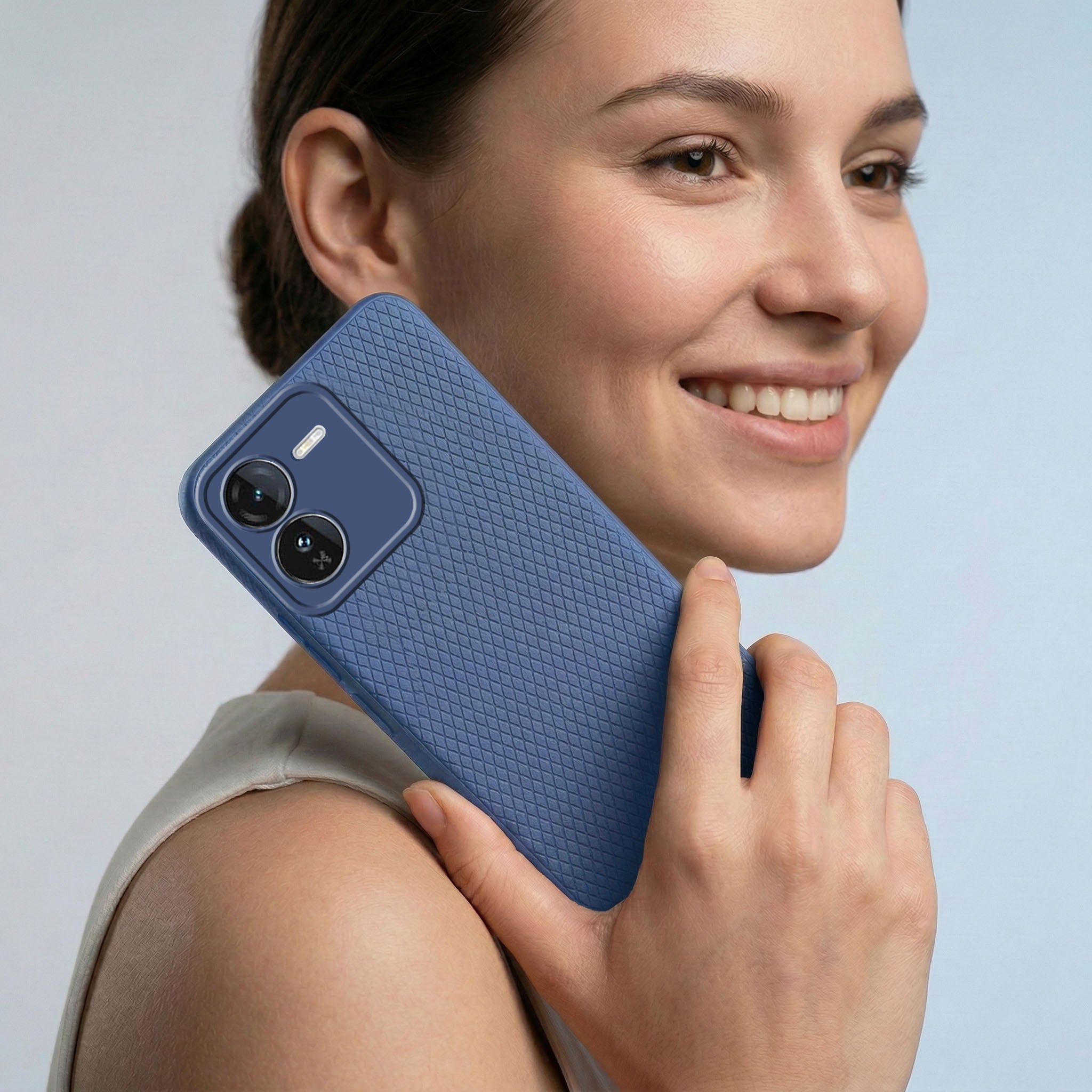 For Vivo IQOO Z9 5G Combo with Back Cover and 9H Tempered Glass (Liquid Silicone | Camera Protection | Oleophobic Coating Screen Glass)