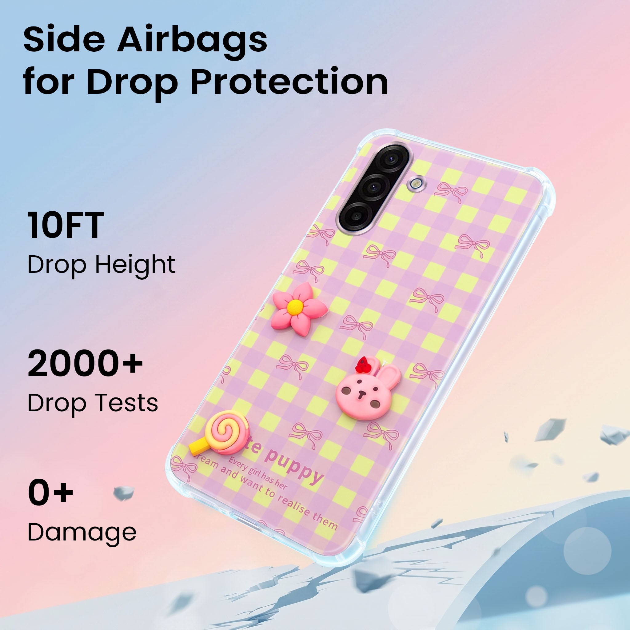 For Samsung Galaxy A17 | Samsung F17 | Samsung M17 5G Back Cover Case (3D Cute Cartoons | Hard Back Side Soft | Matte Premium Finish | HD Printing)