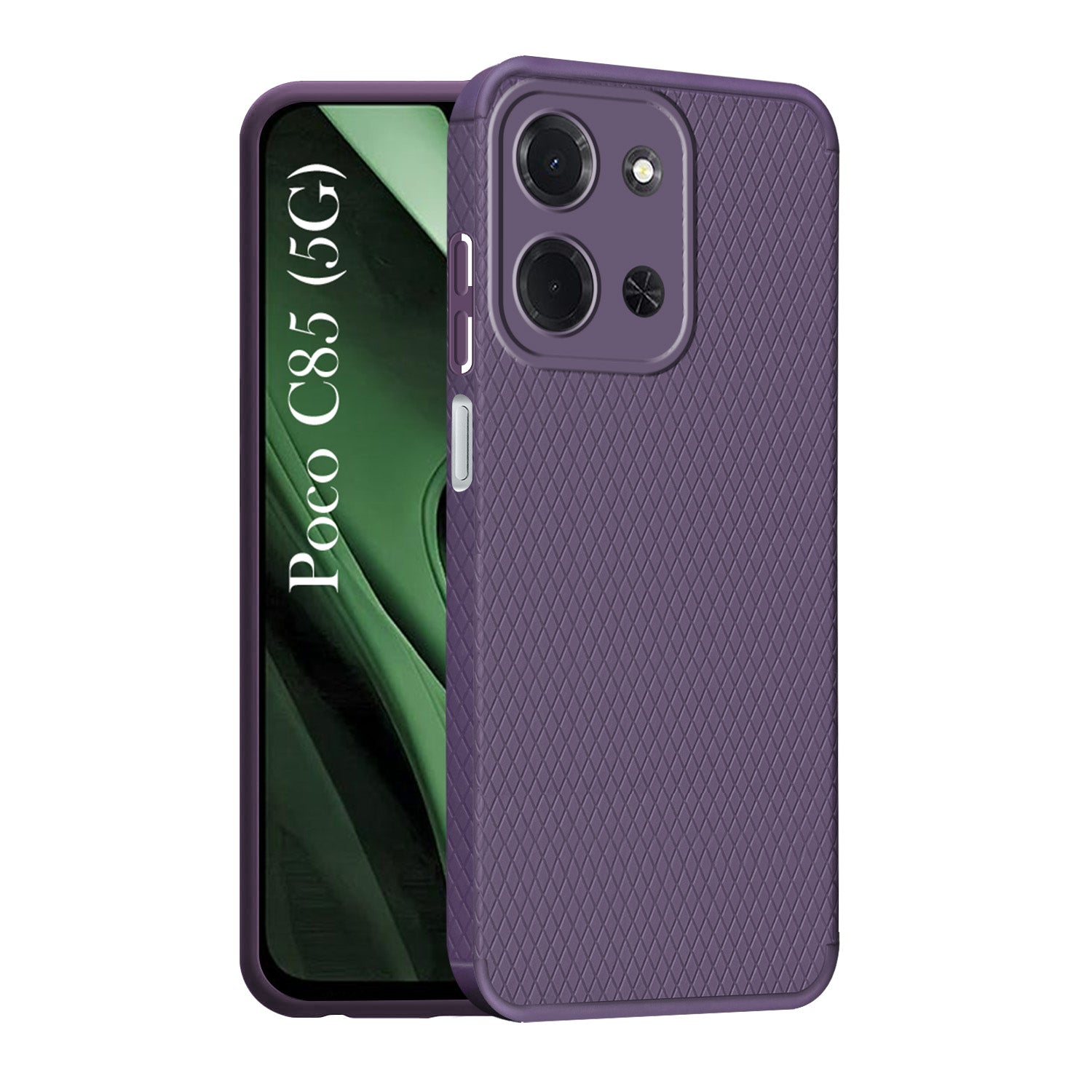 For Poco C85 5G Back Cover Case Liquid Silicone (Camera Protection | Side Grip Texture | Soft and Flexible)
