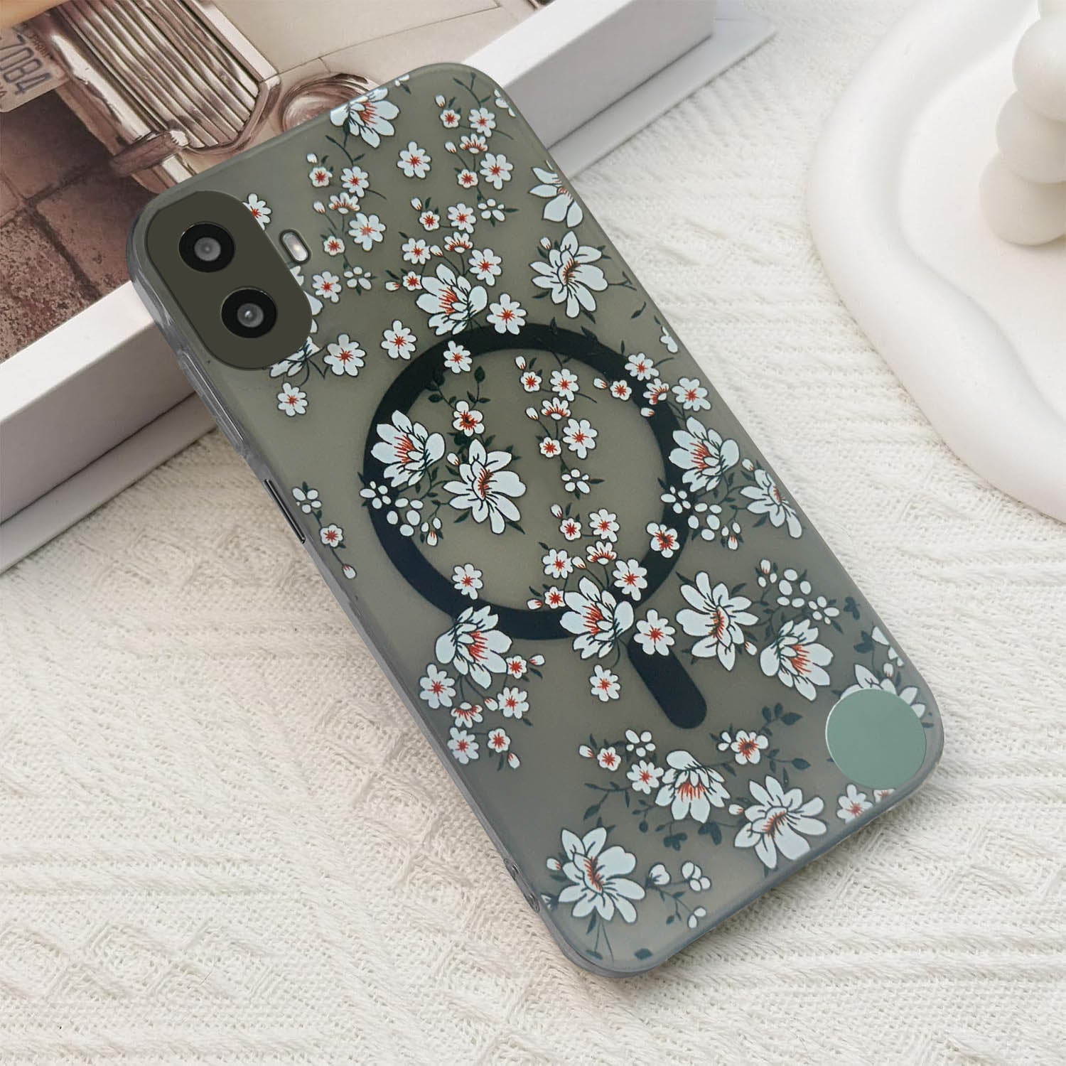 For Nothing CMF Phone 1 Back Cover Case (Cute Floral Design | Flower Print for Girls | MagSafe Compatible Wireless Charging)