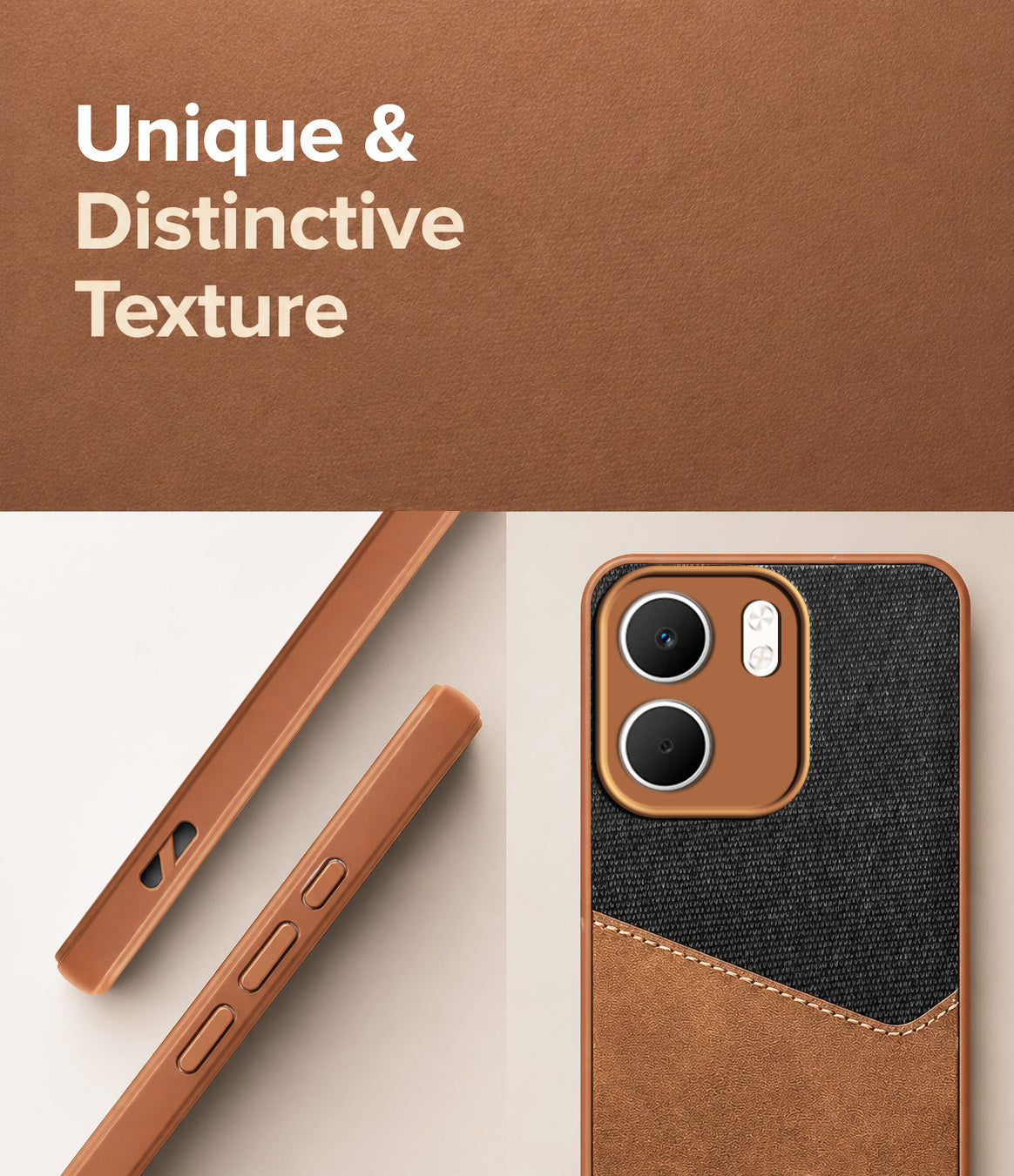 For Oppo A5X Back Cover Case (Dual PU Leather Stitch | Professional Minimalist | Soft and Flexible)