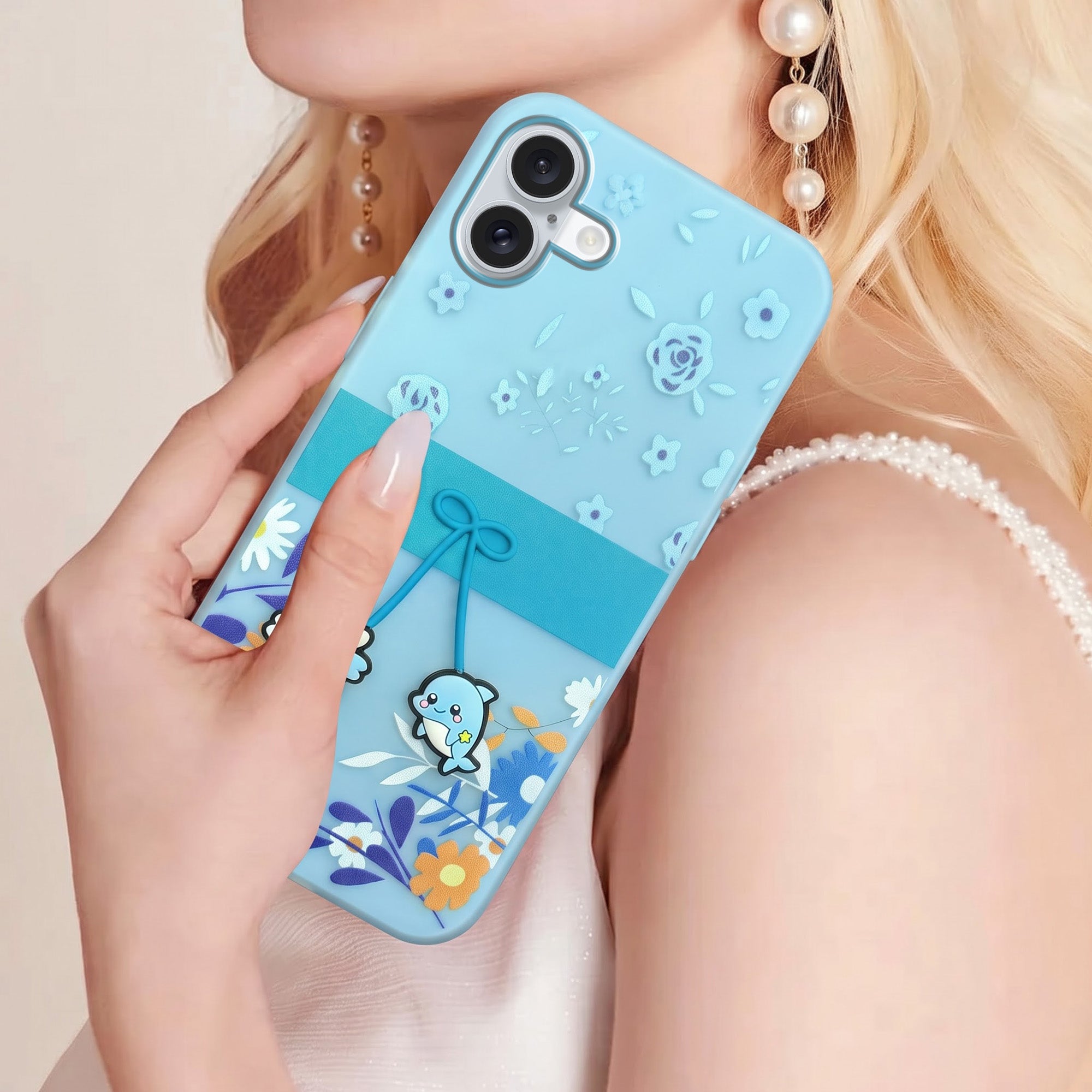 For Apple iPhone 16 Plus Back Cover Case (3D Cute Cartoons | Hard Back Side Soft | Matte Premium Finish | HD Printing)
