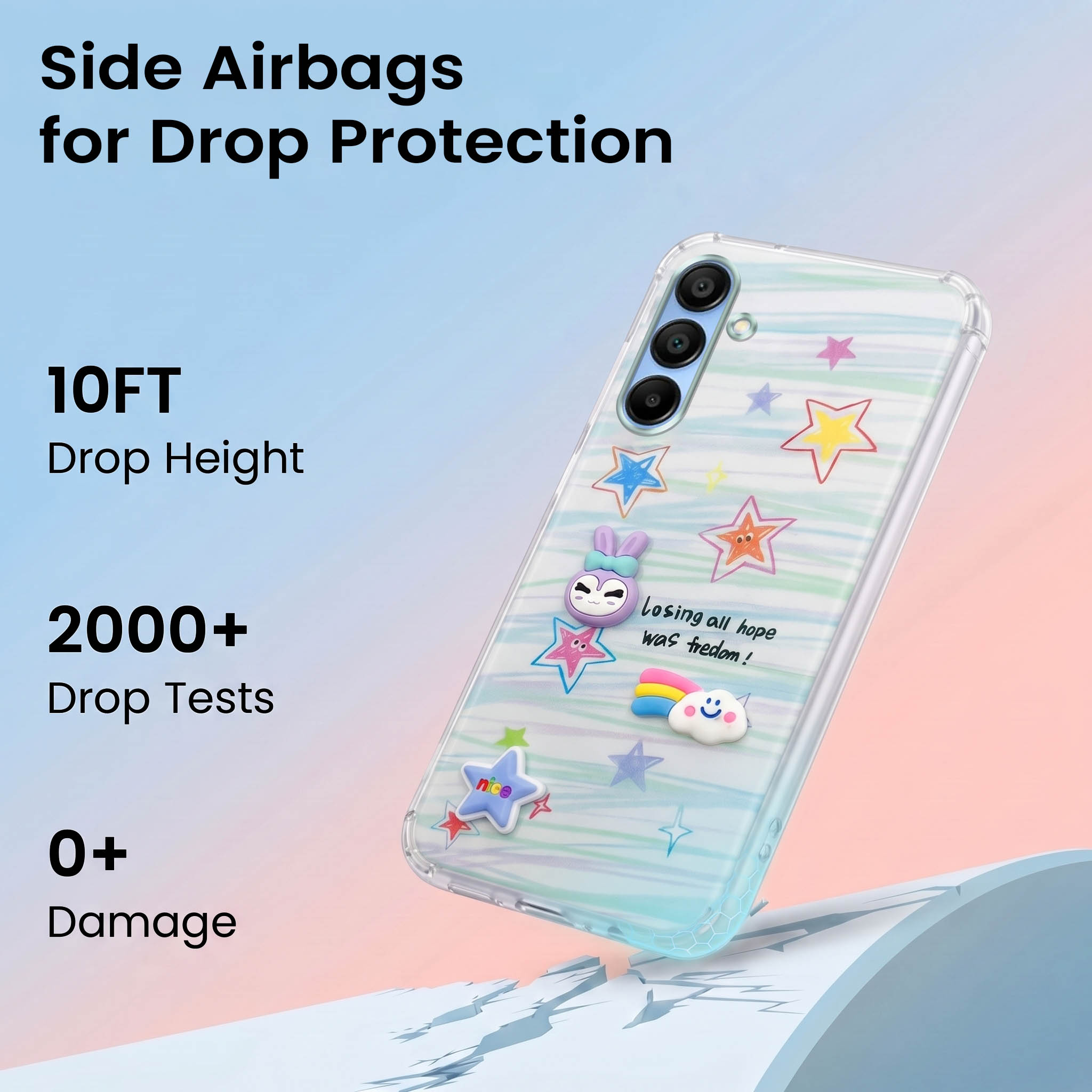 For Samsung Galaxy A15 5G Back Cover Case (3D Cute Cartoons | Hard Back Side Soft | Matte Premium Finish | HD Printing)