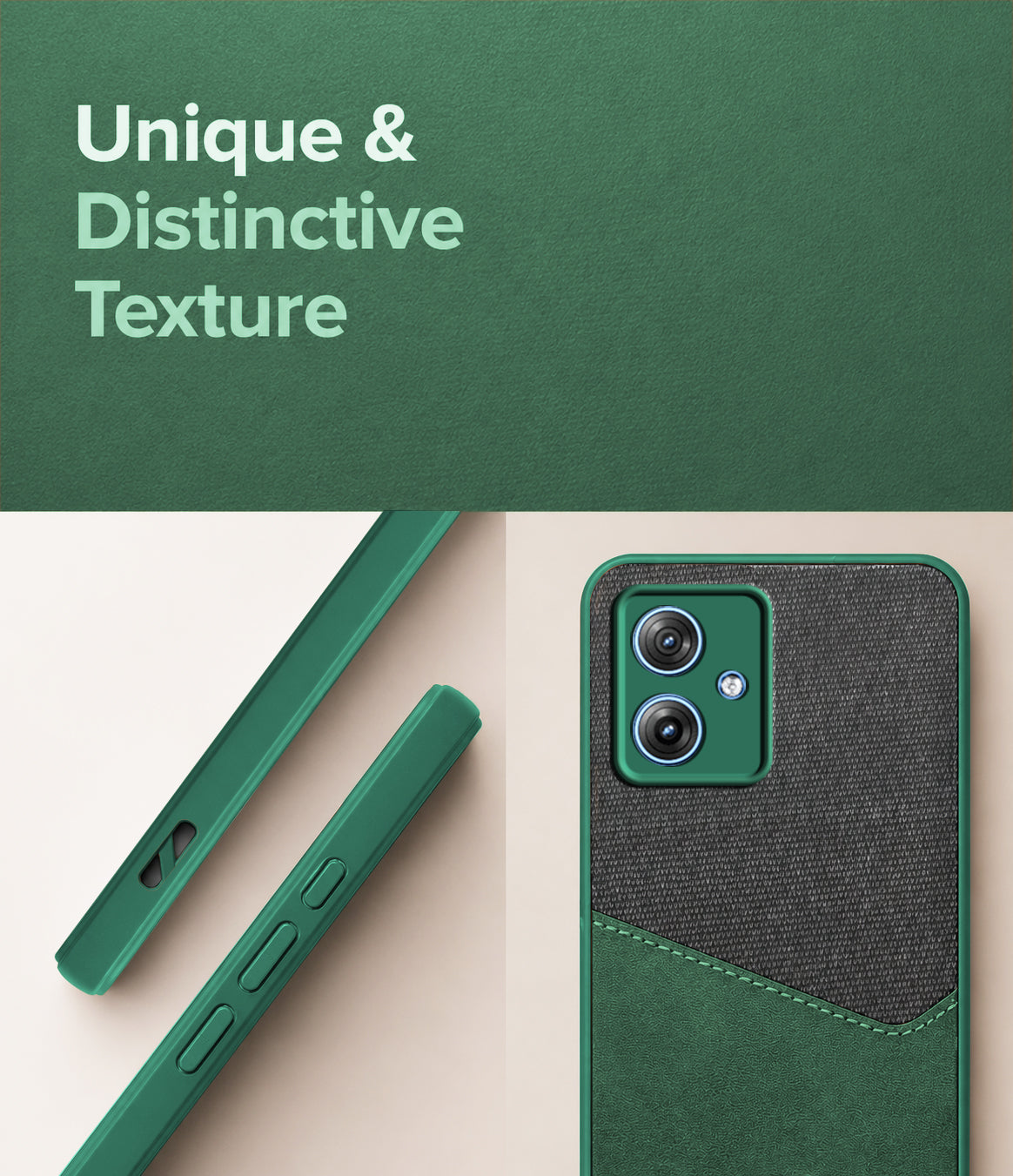 For Motorola Moto G54 Back Cover Case (Dual PU Leather Stitch | Professional Minimalist | Soft and Flexible)
