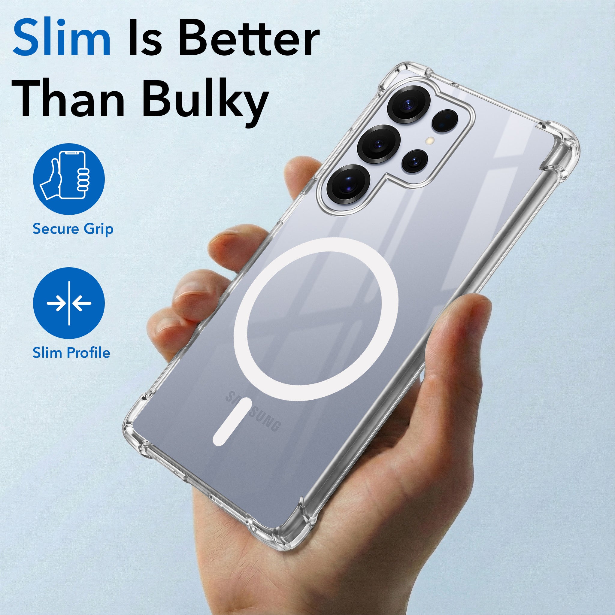 For Samsung Galaxy S25 Ultra Back Cover Shockproof Crystal-Clear (Magsafe Wireless Support | Drop & Camera Protection | Hard Polycarbonate)