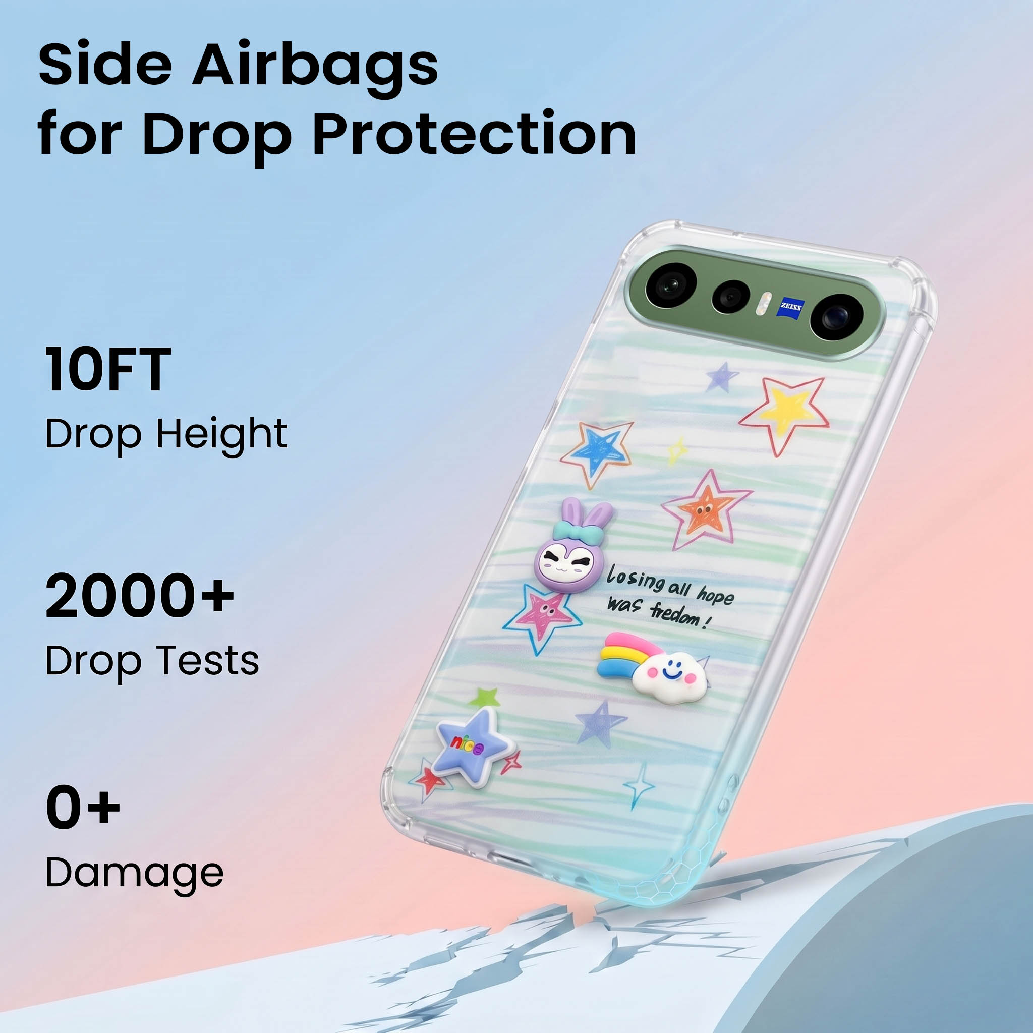 For Vivo X300 FE Back Cover Case (3D Cute Cartoons | Hard Back Side Soft | Matte Premium Finish | HD Printing)