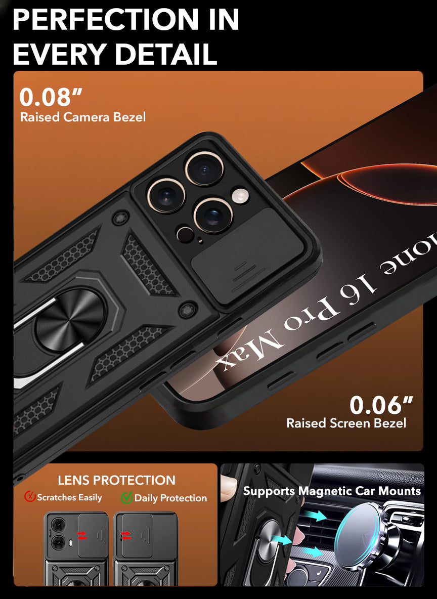 For Apple iPhone 16 Pro Max Back Cover Case (Hybrid Dual Armor Polycarbonate)