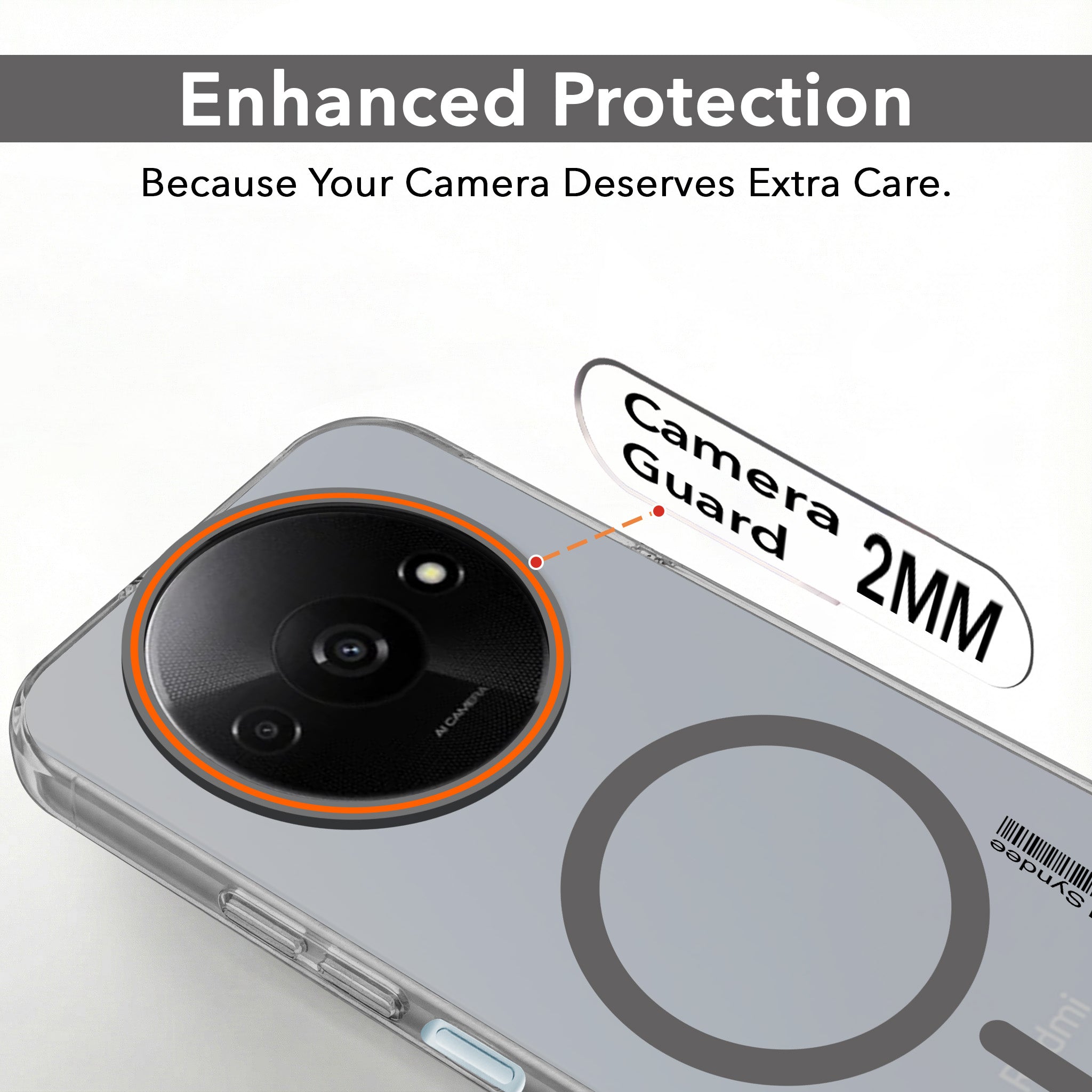 For Redmi A3 2024 | Redmi A3x Back Cover Case (Soft Touch | Camera Bump Protection | MagSafe Compatible | Matte Finish)