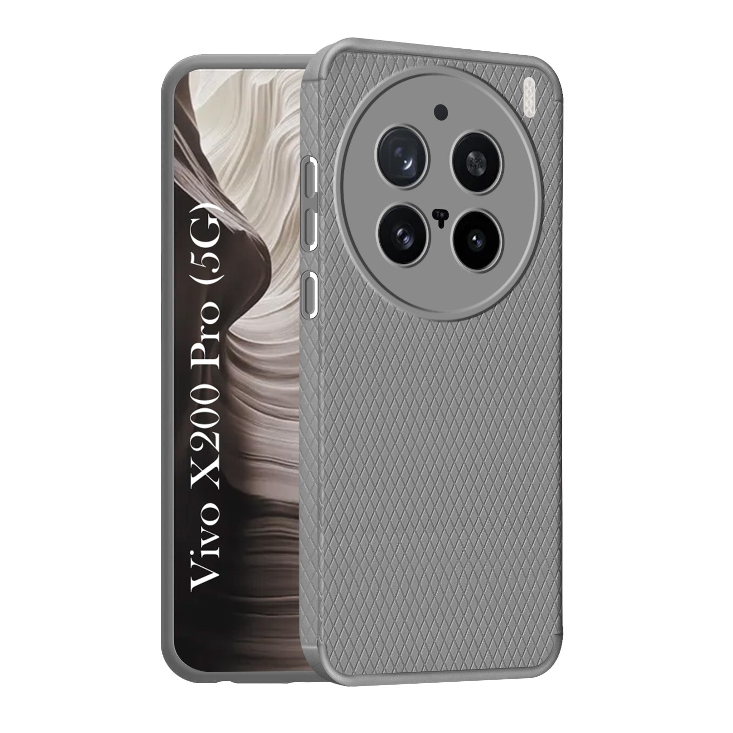 For Vivo X200 Pro 5G  Back Cover Case (Liquid Silicone | Side Grip | Camera Protection)