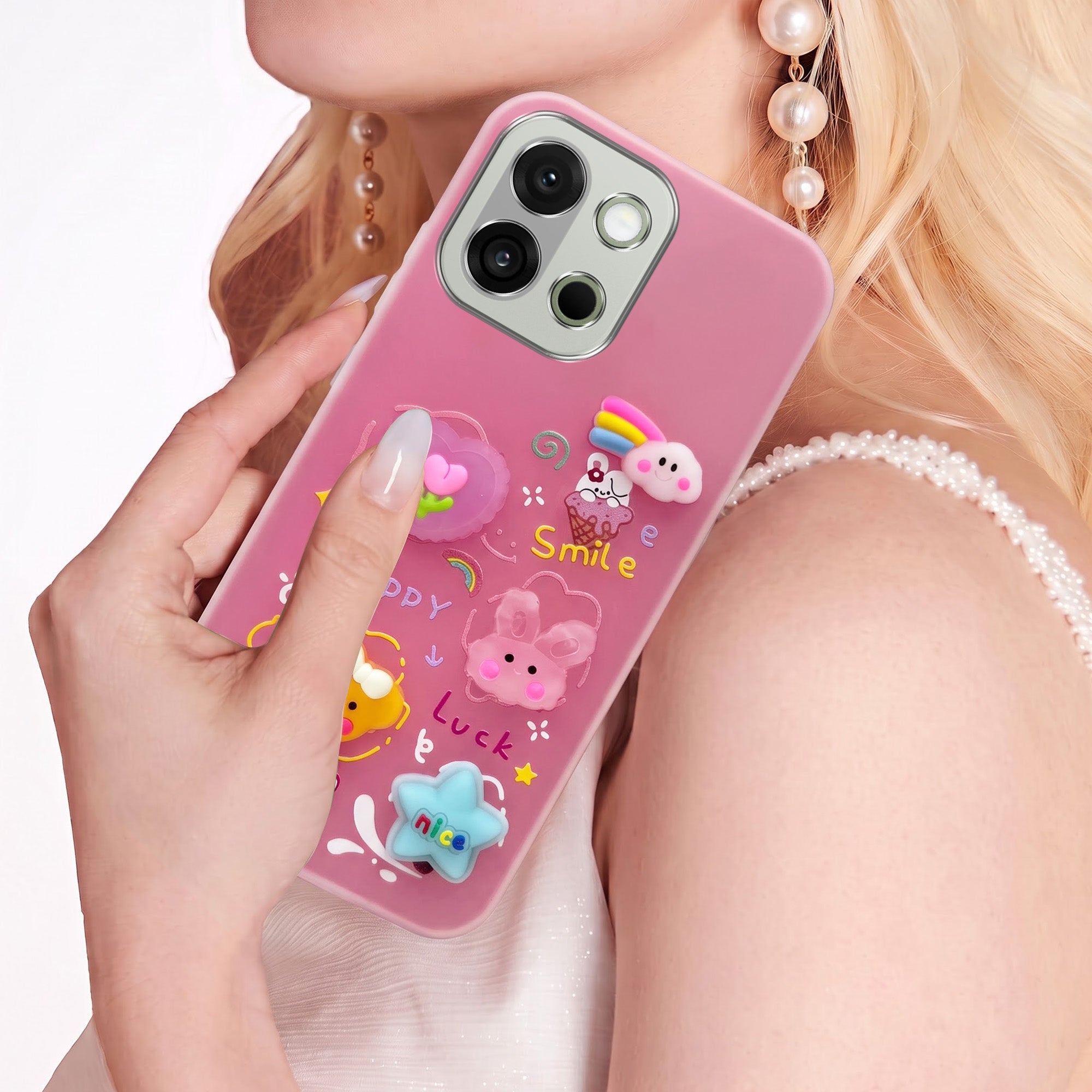 For OnePlus 13S Back Cover Case (3D Cute Cartoons | Hard Back Side Soft | Matte Premium Finish | HD Printing)