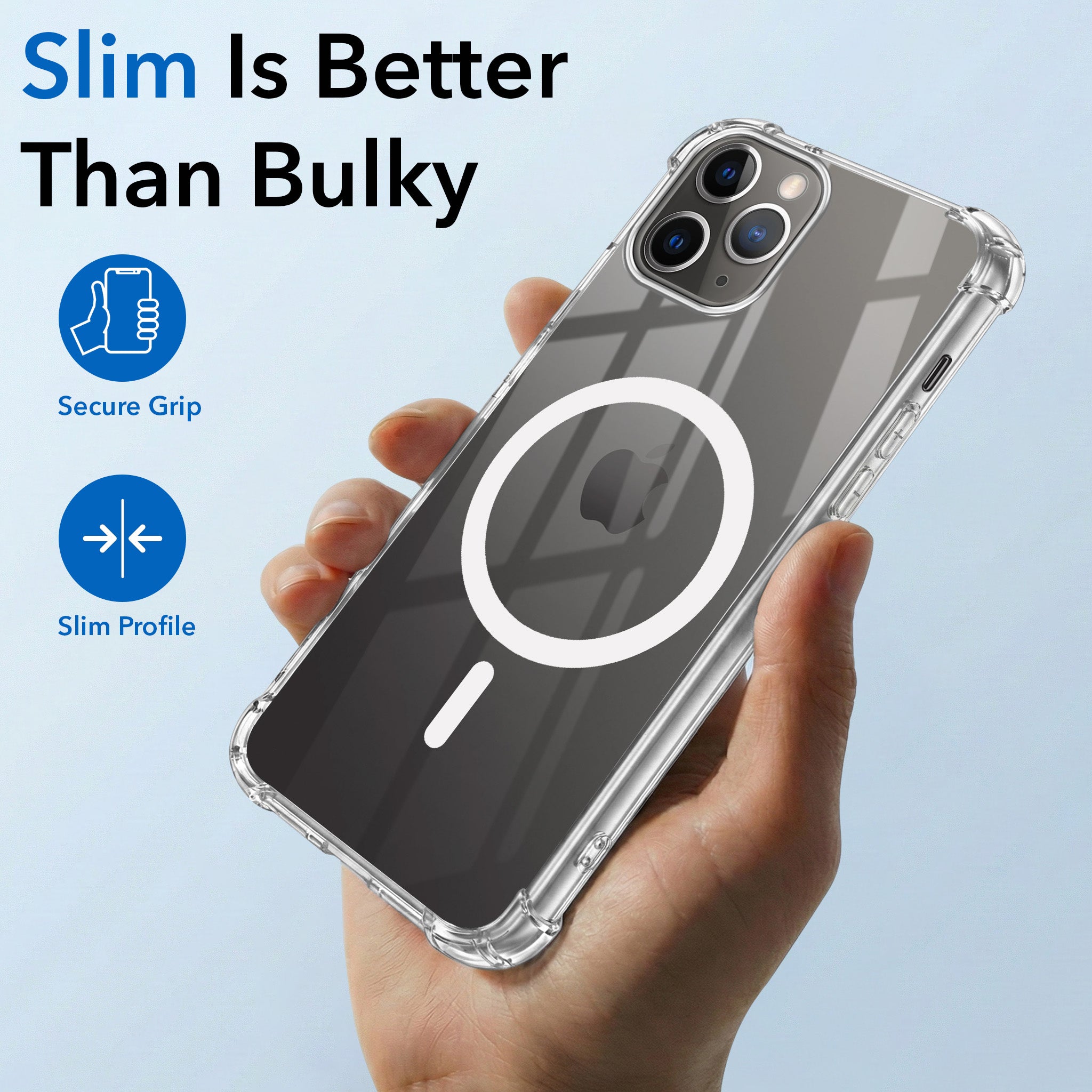 For Apple iPhone 11 Pro Max Back Cover Shockproof Crystal-Clear (Magsafe Wireless Support | Drop & Camera Protection | Hard Polycarbonate)