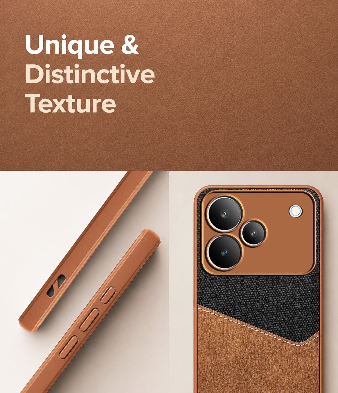 For Realme P4 Back Cover Case (Dual PU Leather Stitch | Professional Minimalist | Soft and Flexible)