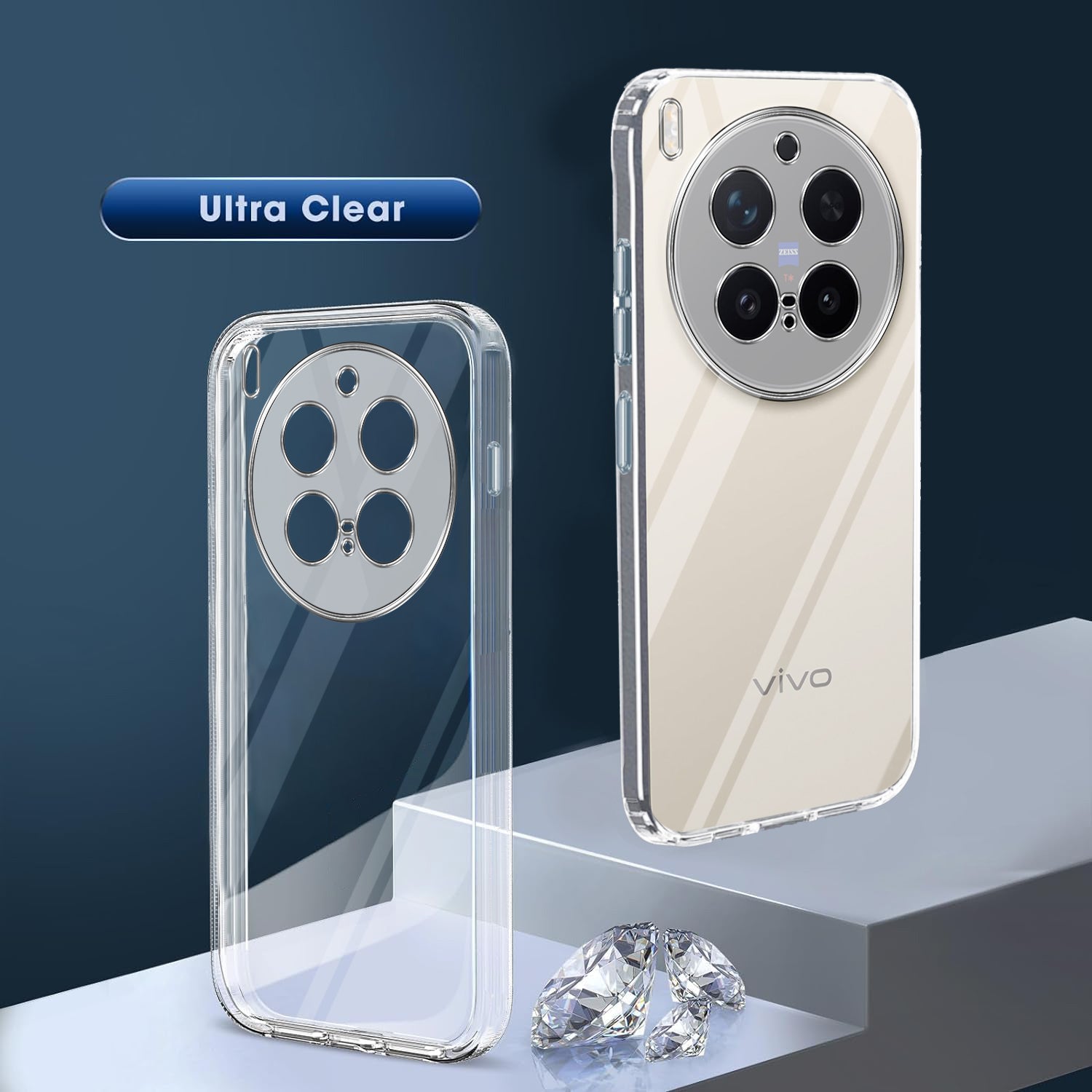 For Vivo X300 Pro Back Cover Case Silicone (Clear Shockproof Case with Camera Protection | Soft and Flexible | Transparent)