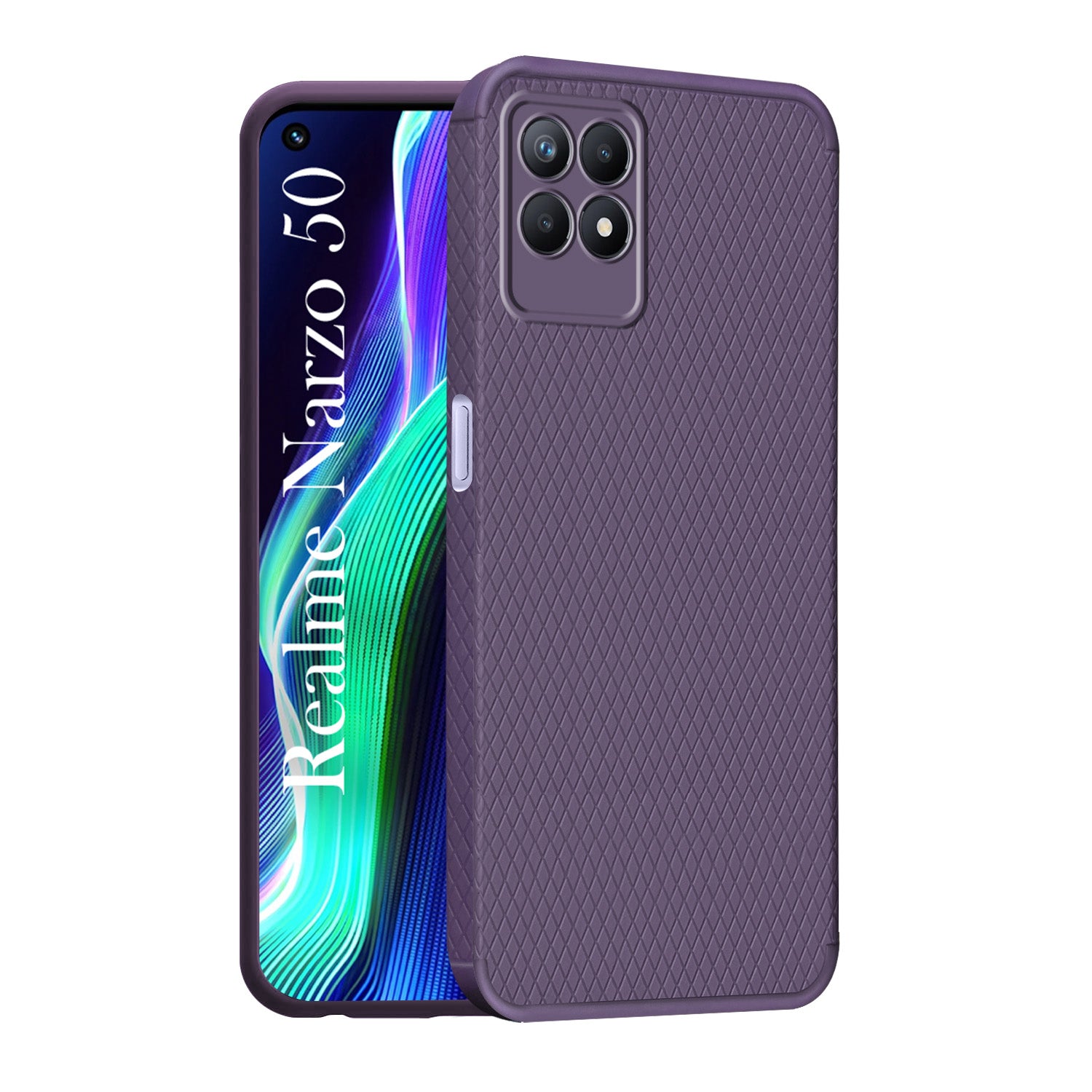 For Realme Narzo 50 Back Cover Case (Liquid Silicone | Side Grip | Camera Protection)