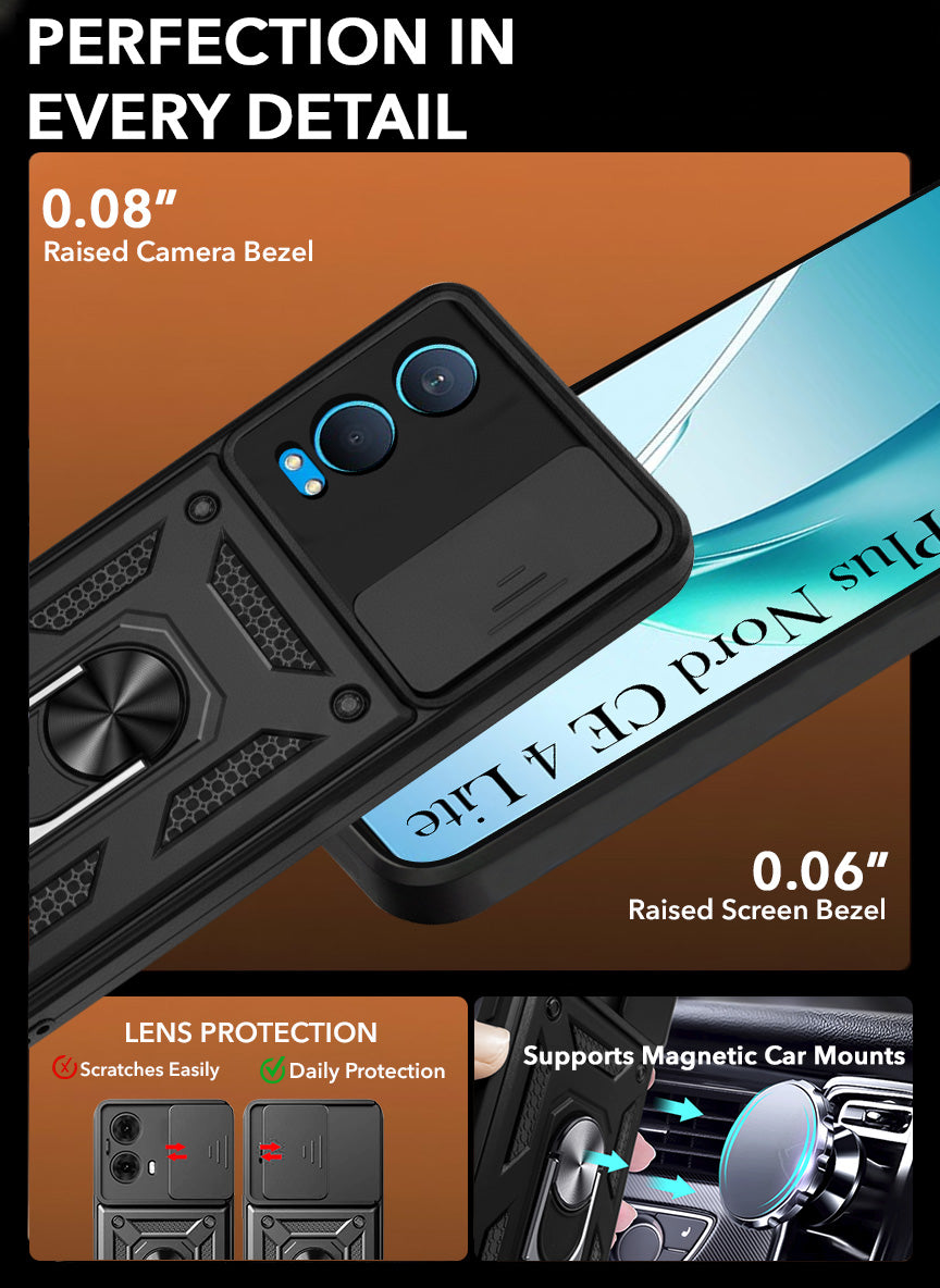 For OnePlus Nord CE 4 Lite Back Cover Case (Hybrid Dual Armor Polycarbonate)