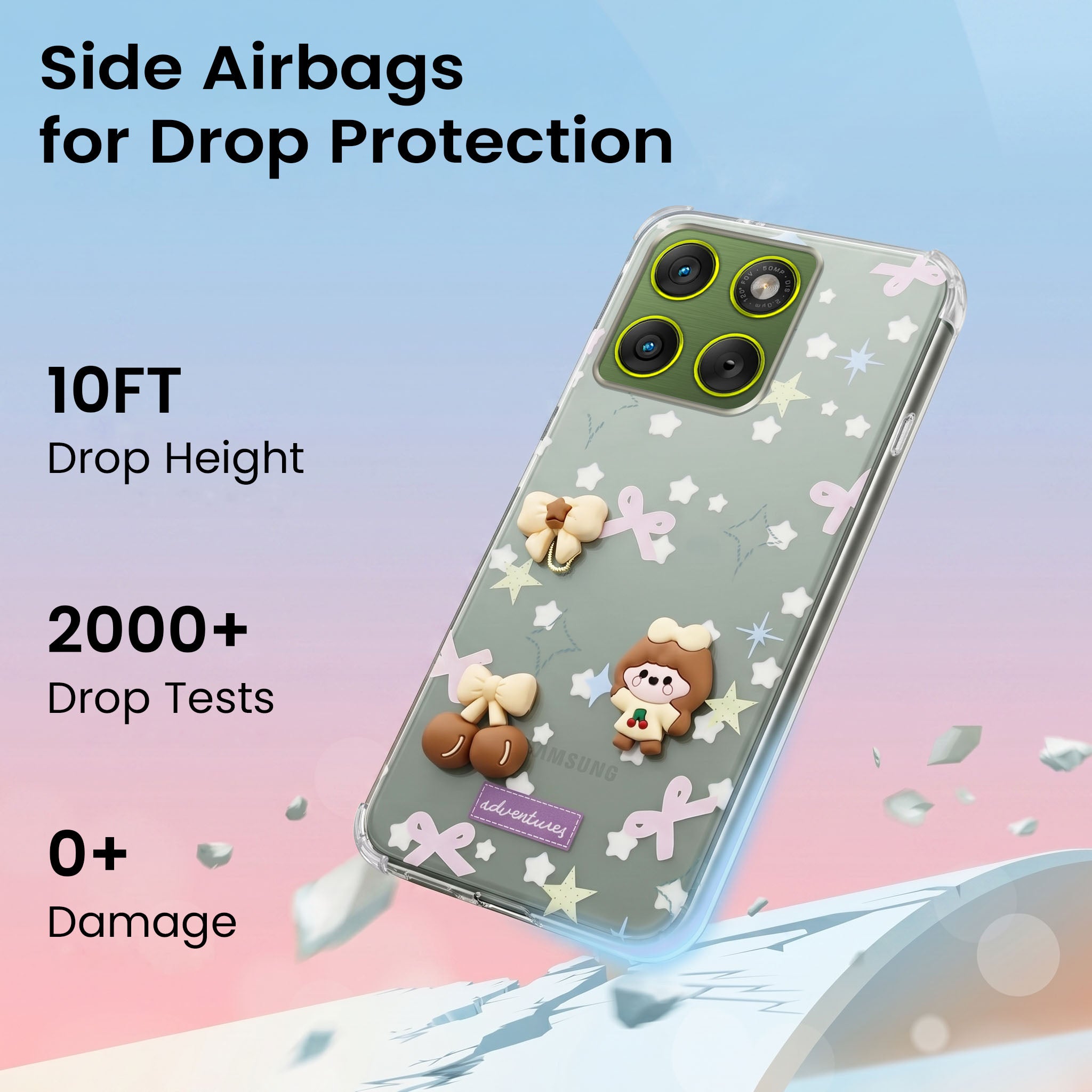 For Motorola Moto Edge 70 Back Cover Case (3D Cute Cartoons | Hard Back Side Soft | Matte Premium Finish | HD Printing)