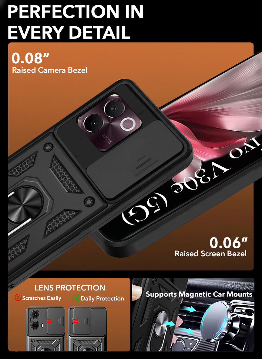 For Vivo V30e 5G Back Cover Case (Hybrid Dual Armor Polycarbonate)