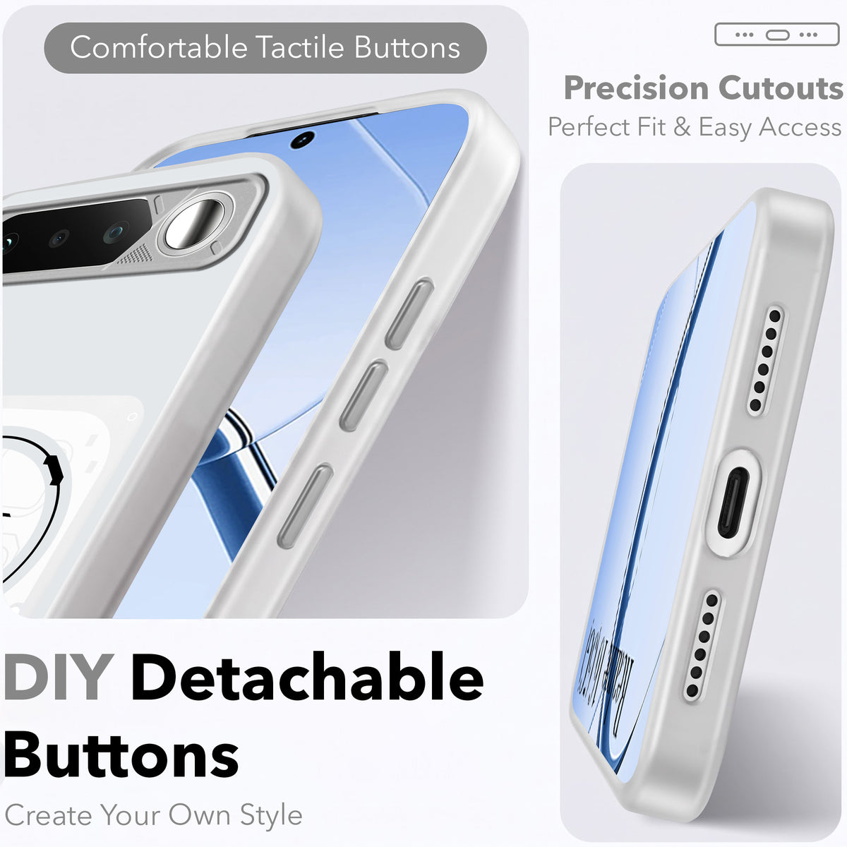 For Realme 16 Metallic Back Cover Case (Metallic Camera Protection & Buttons | Translucent Milky Shade | Hard Polycarbonate)