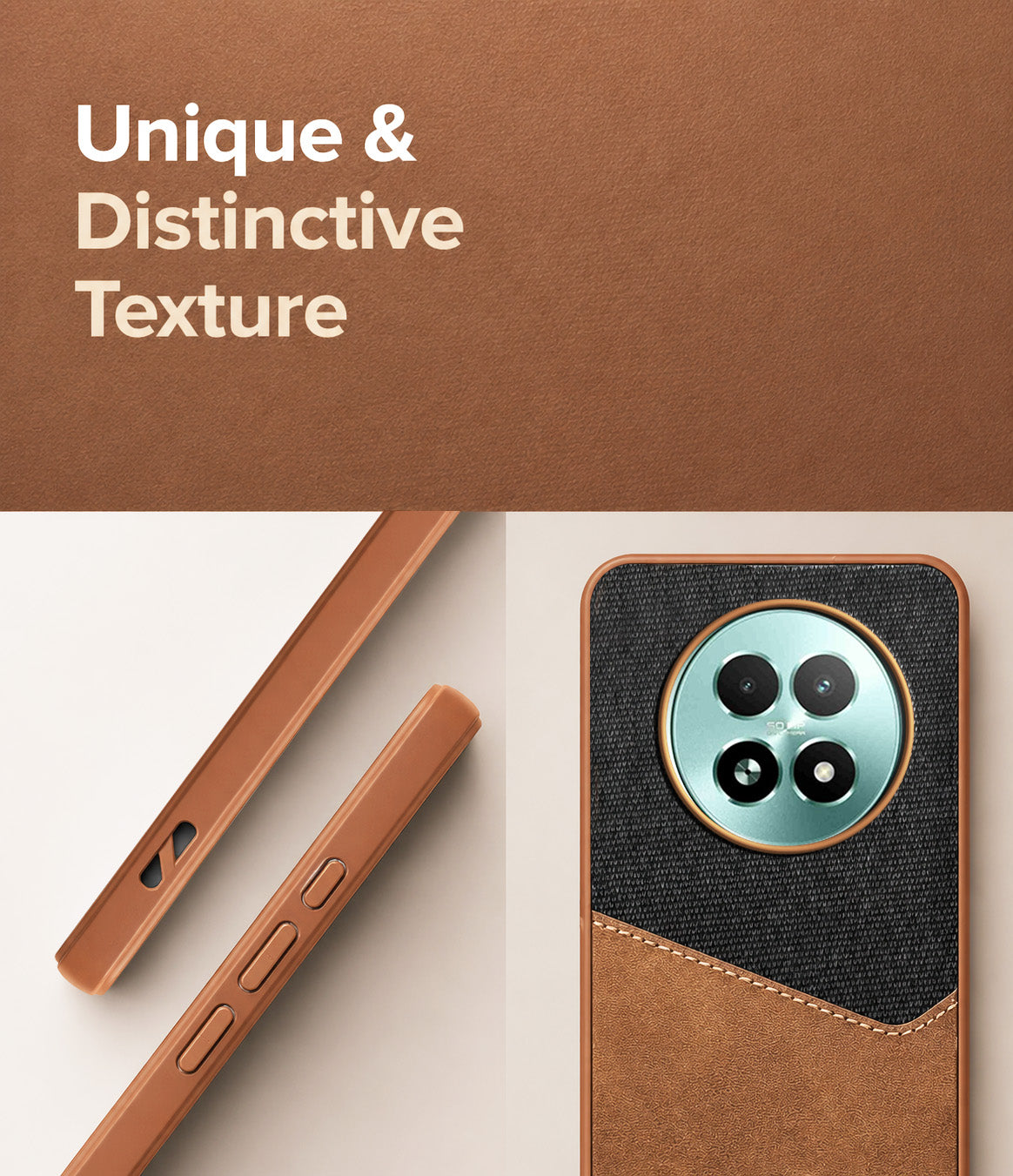 For Realme 13 Back Cover Case (Dual PU Leather Stitch | Professional Minimalist | Soft and Flexible)