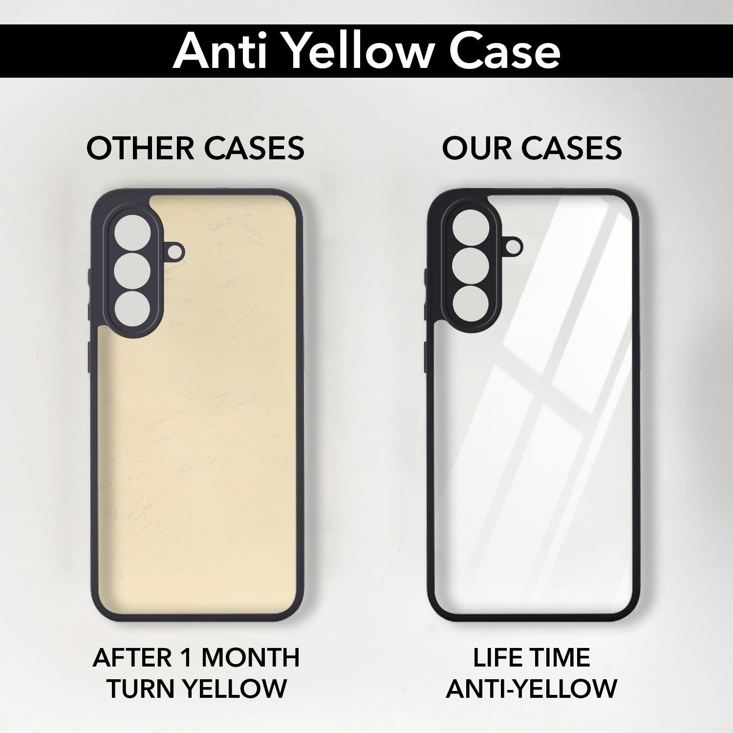 For Samsung Galaxy A57 5G Combo with Back Cover and 9H Tempered Glass (Lifetime Anti-Yellow | Crystal Clear Shockproof | Oleophobic Coating Screen Glass)