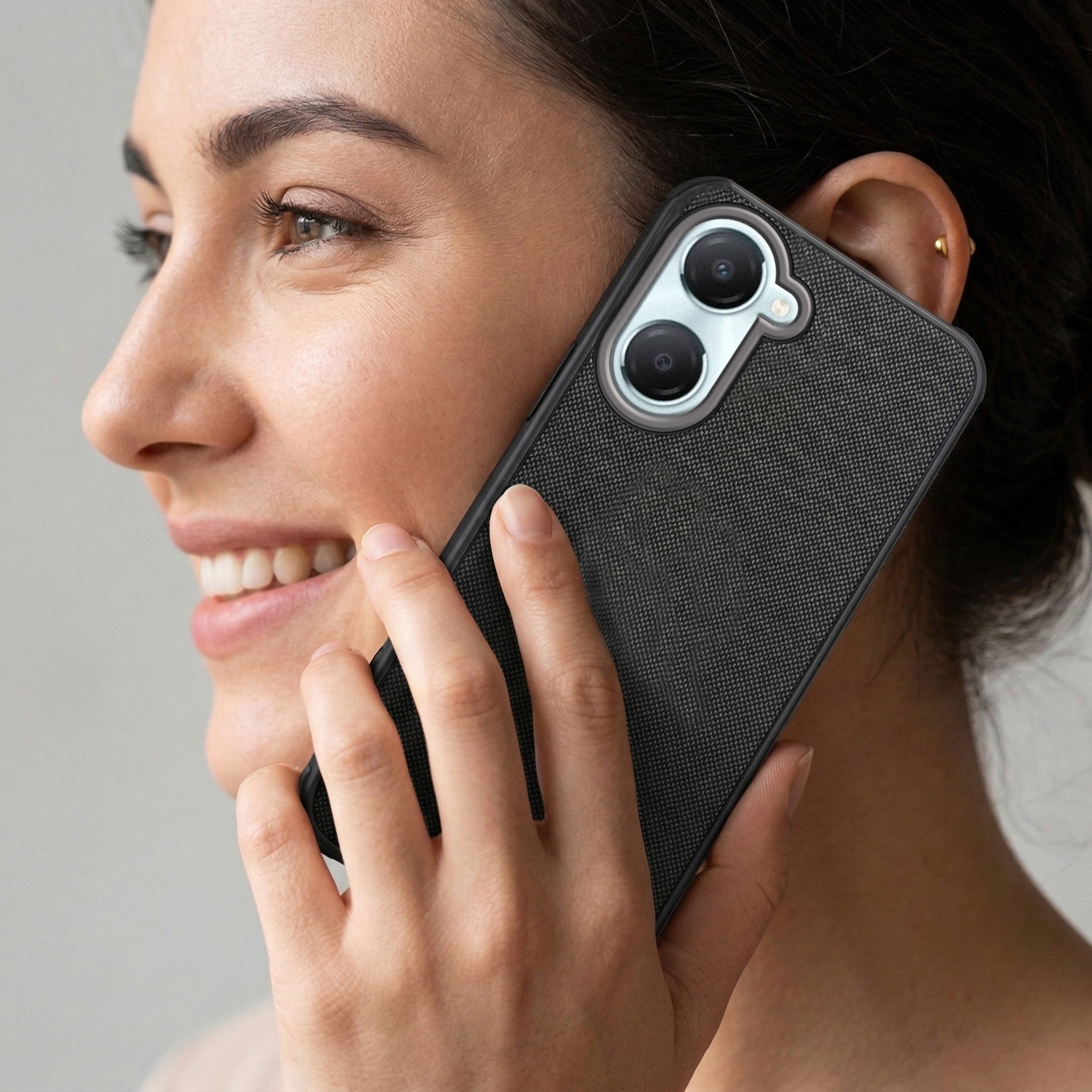 For Vivo iQOO Z9 Lite Combo (Textured Grip Design | Micro-Fiber Cloth Inside | Oleophobic Coating Screen Glass)