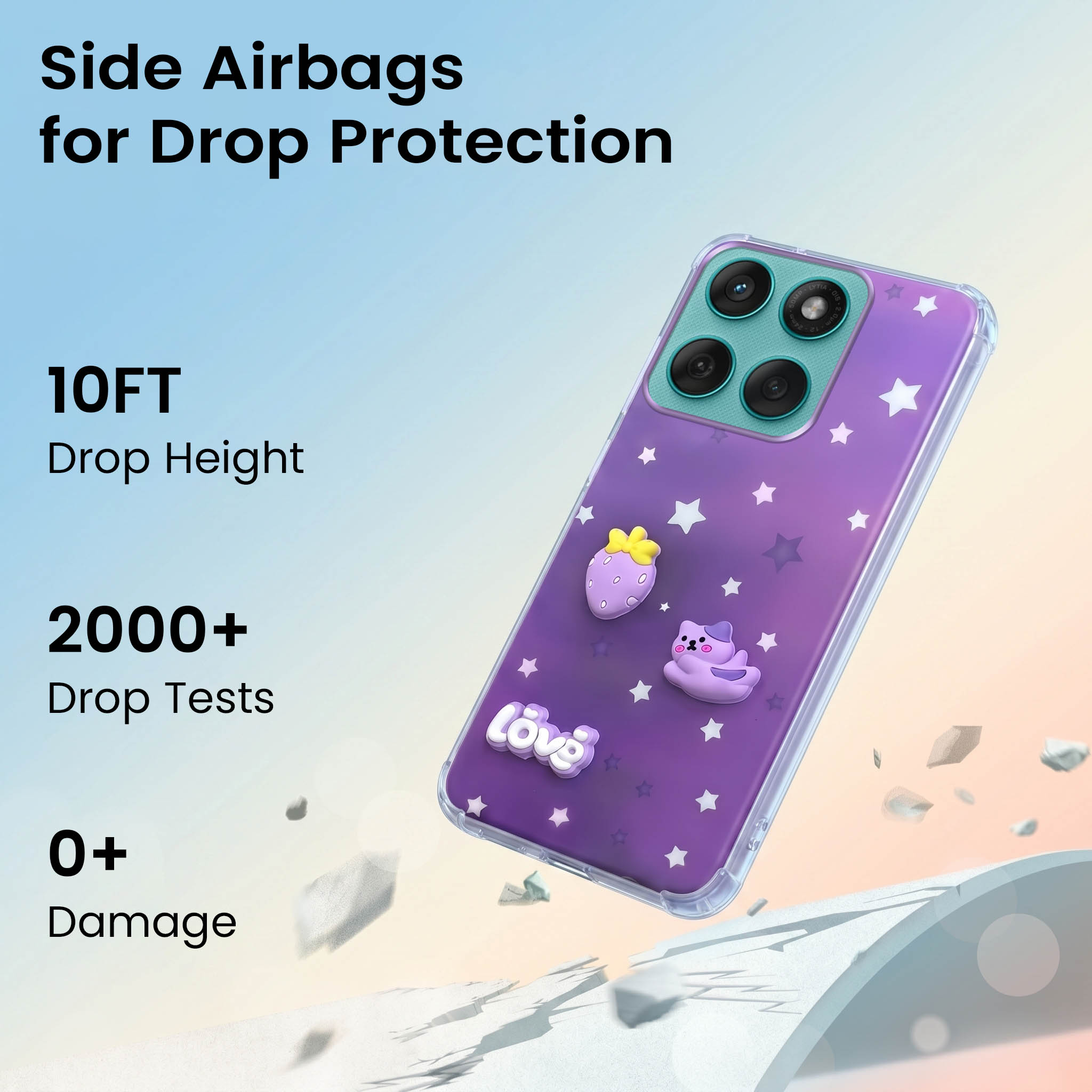 For Motorola Moto Edge 60 Fusion Back Cover Case (3D Cute Cartoons | Hard Back Side Soft | Matte Premium Finish | HD Printing)