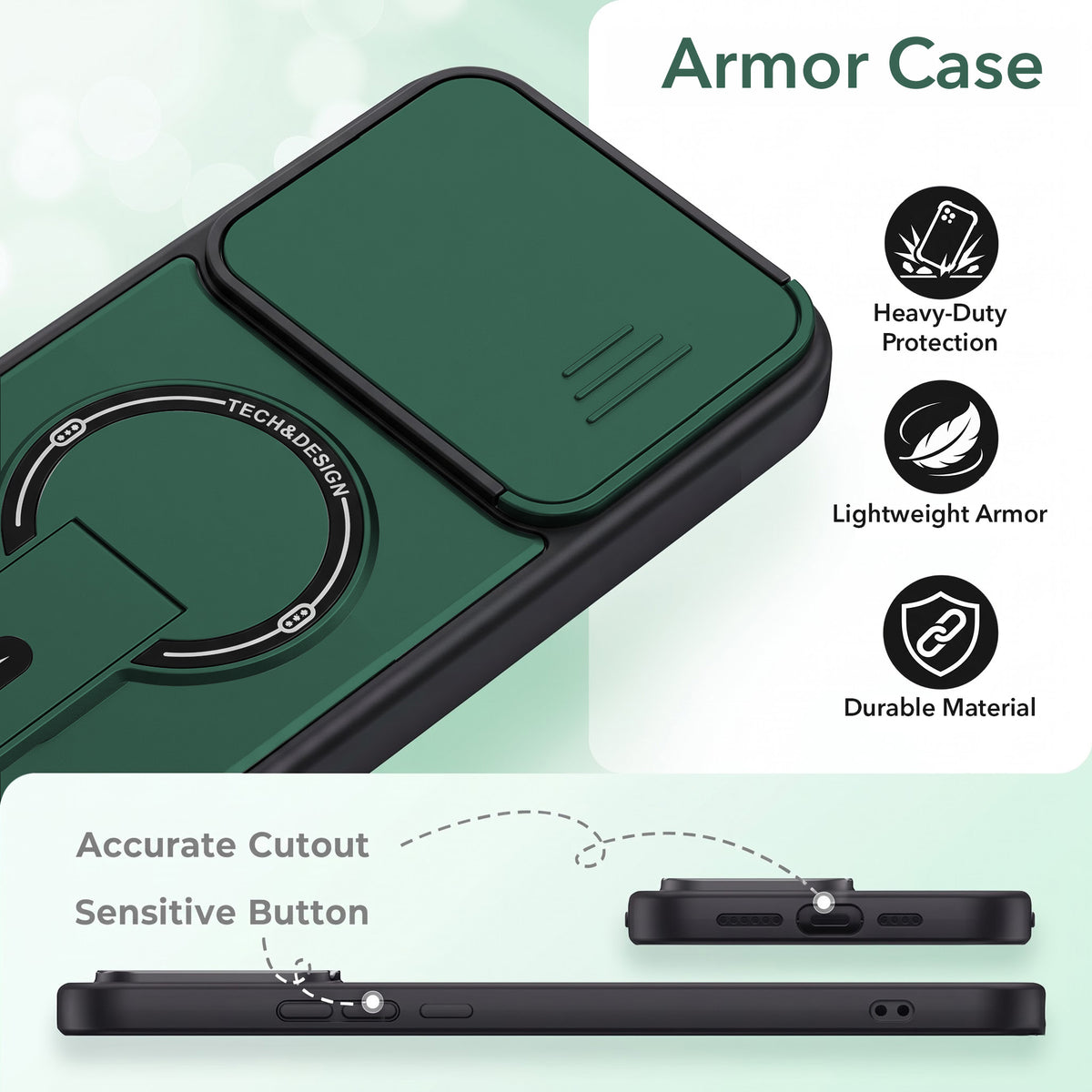 For Vivo T5 Pro 5G Back Case Cover Metallic (Hybrid Armor Kickstand | Sliding Shutter Camera Protection | MagSafe Compatible)