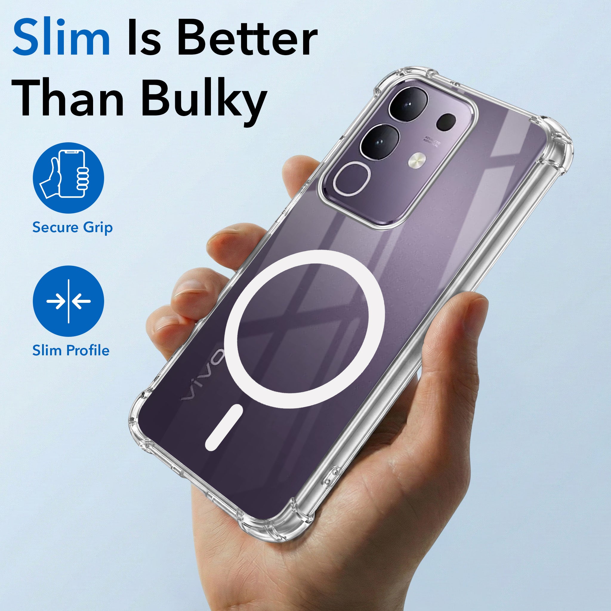 For Vivo T4x | Vivo Y31 Pro Back Cover Shockproof Crystal-Clear (Magsafe Wireless Support | Drop & Camera Protection | Hard Polycarbonate)