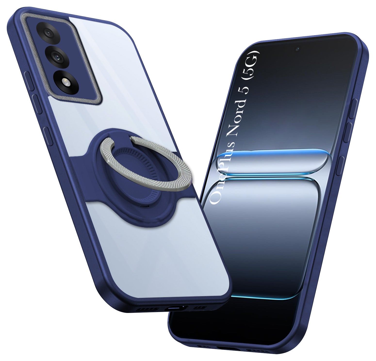 For Oneplus Nord 5 Back Cover Case with stand (Built-in Ring Holder Kickstand | Lifetime Anti Yellow | Camera Protection)
