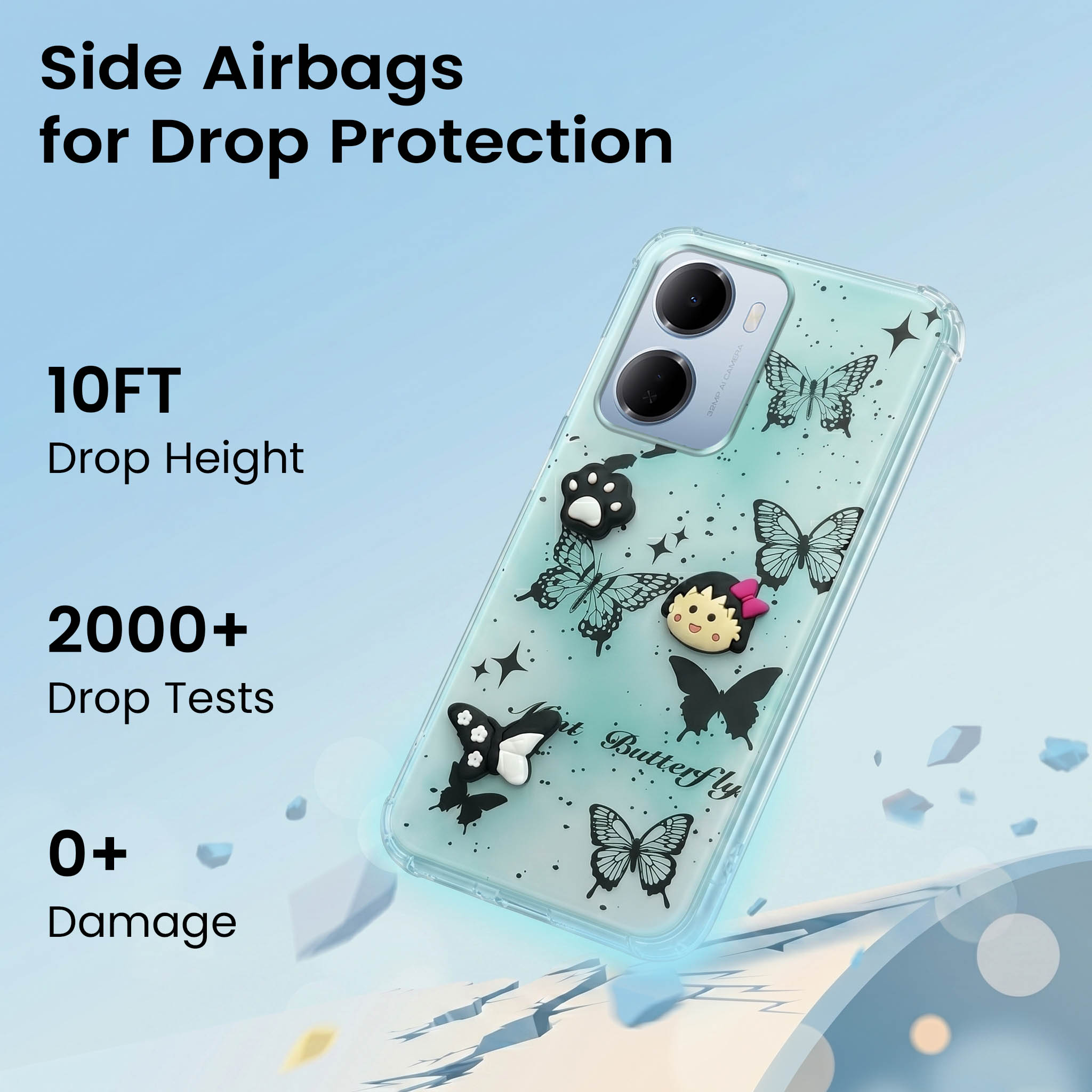 For Redmi 15A 5G Back Cover Case (3D Cute Cartoons | Hard Back Side Soft | Matte Premium Finish | HD Printing)