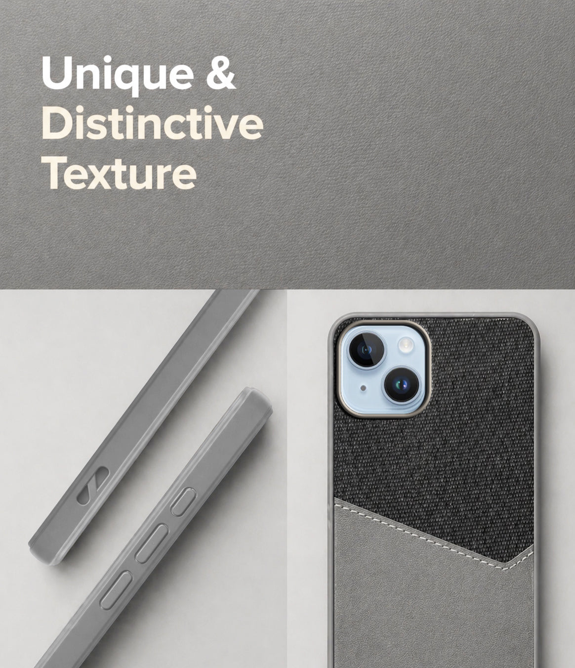 For iPhone 14 Back Cover Case (Dual PU Leather Stitch | Professional Minimalist | Soft and Flexible)