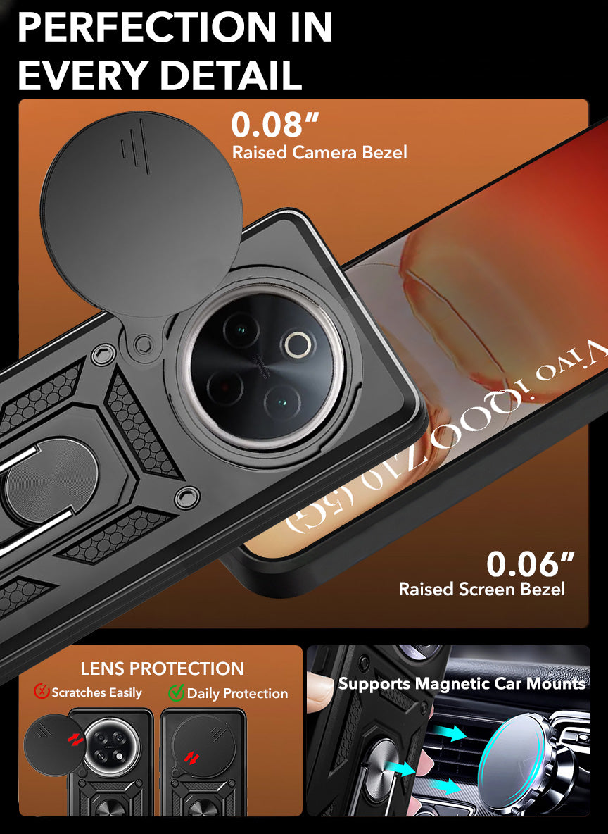 For Vivo iQOO Z10 Back Cover Case (Hybrid Dual Armor Polycarbonate)