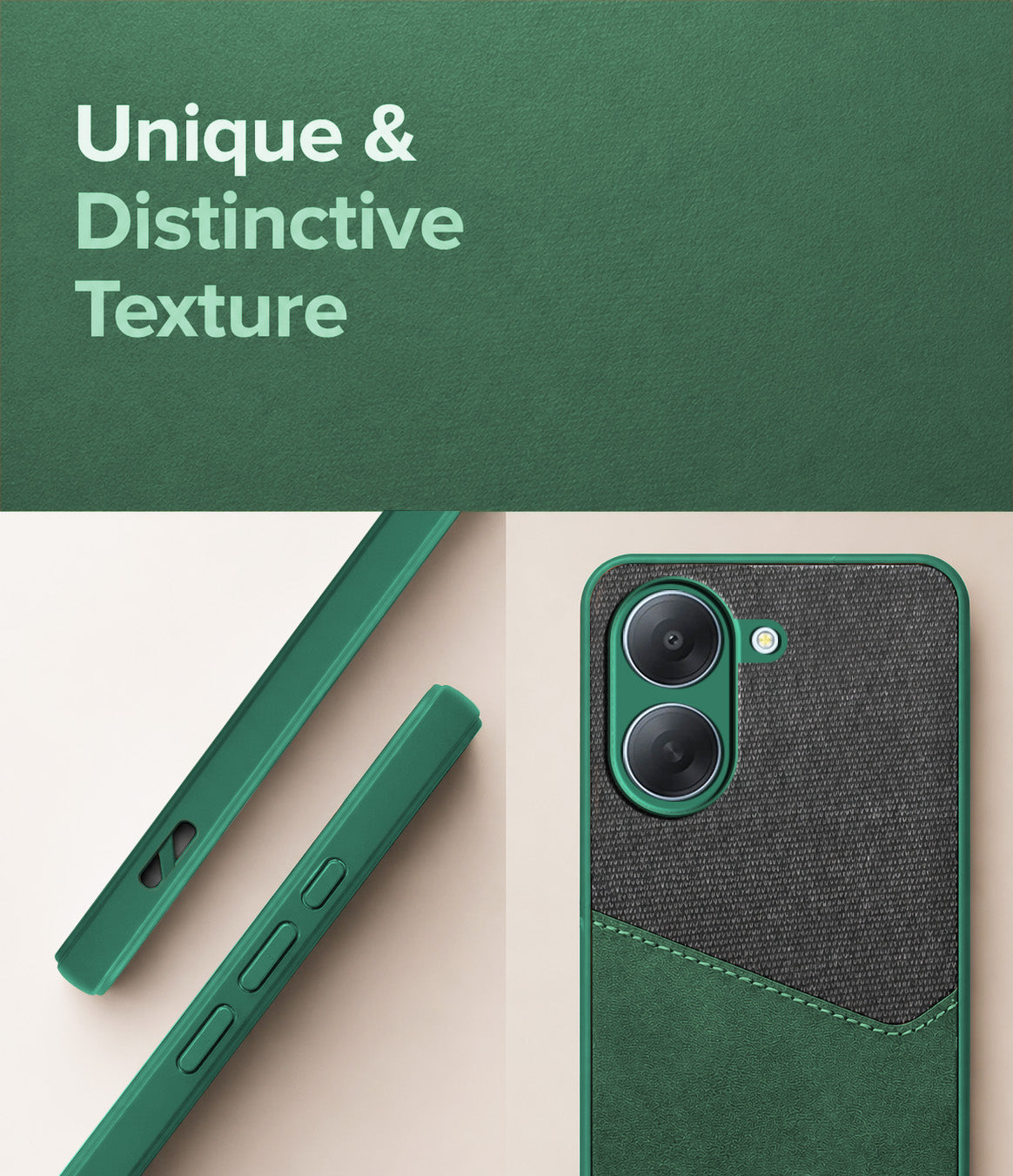 For Poco C81x Back Cover Case (Dual PU Leather Stitch | Professional Minimalist | Soft and Flexible)