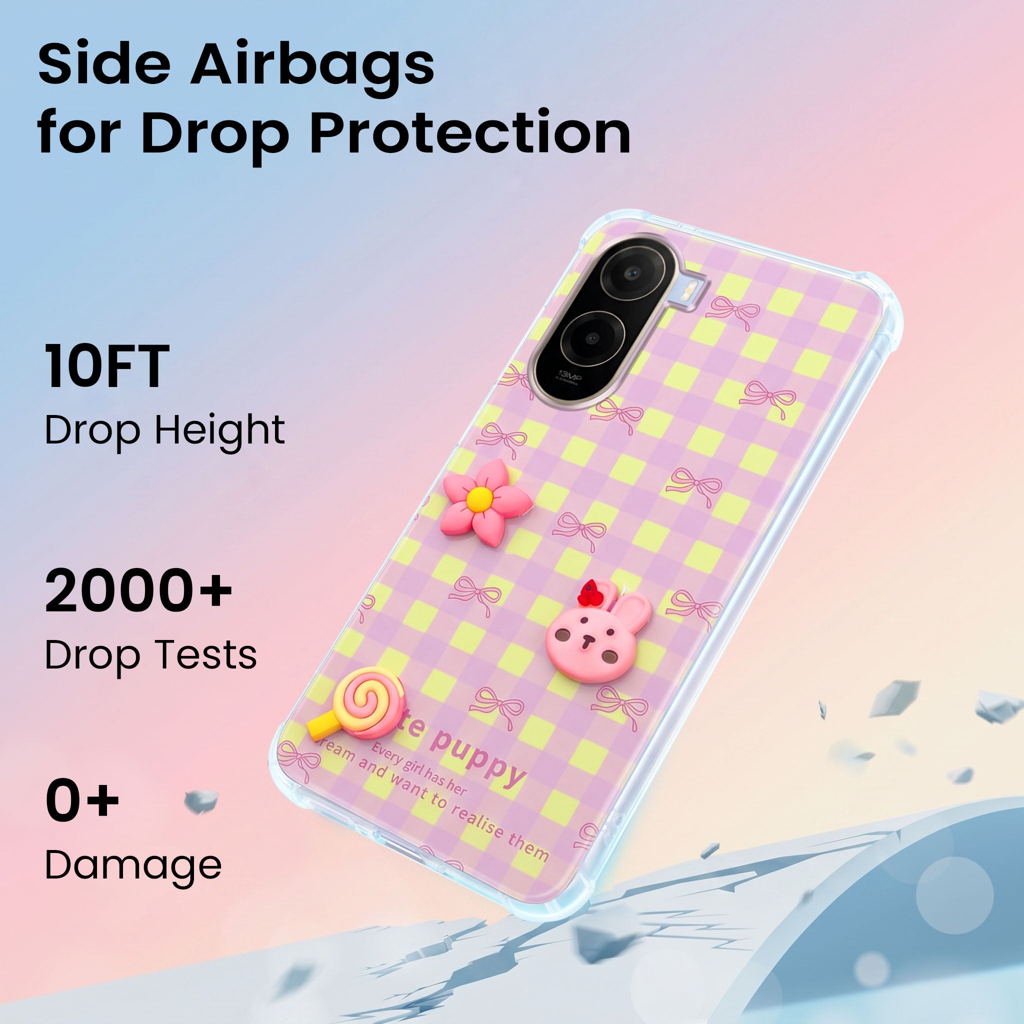 For Poco C81 5G Back Cover Case (3D Cute Cartoons | Hard Back Side Soft | Matte Premium Finish | HD Printing)