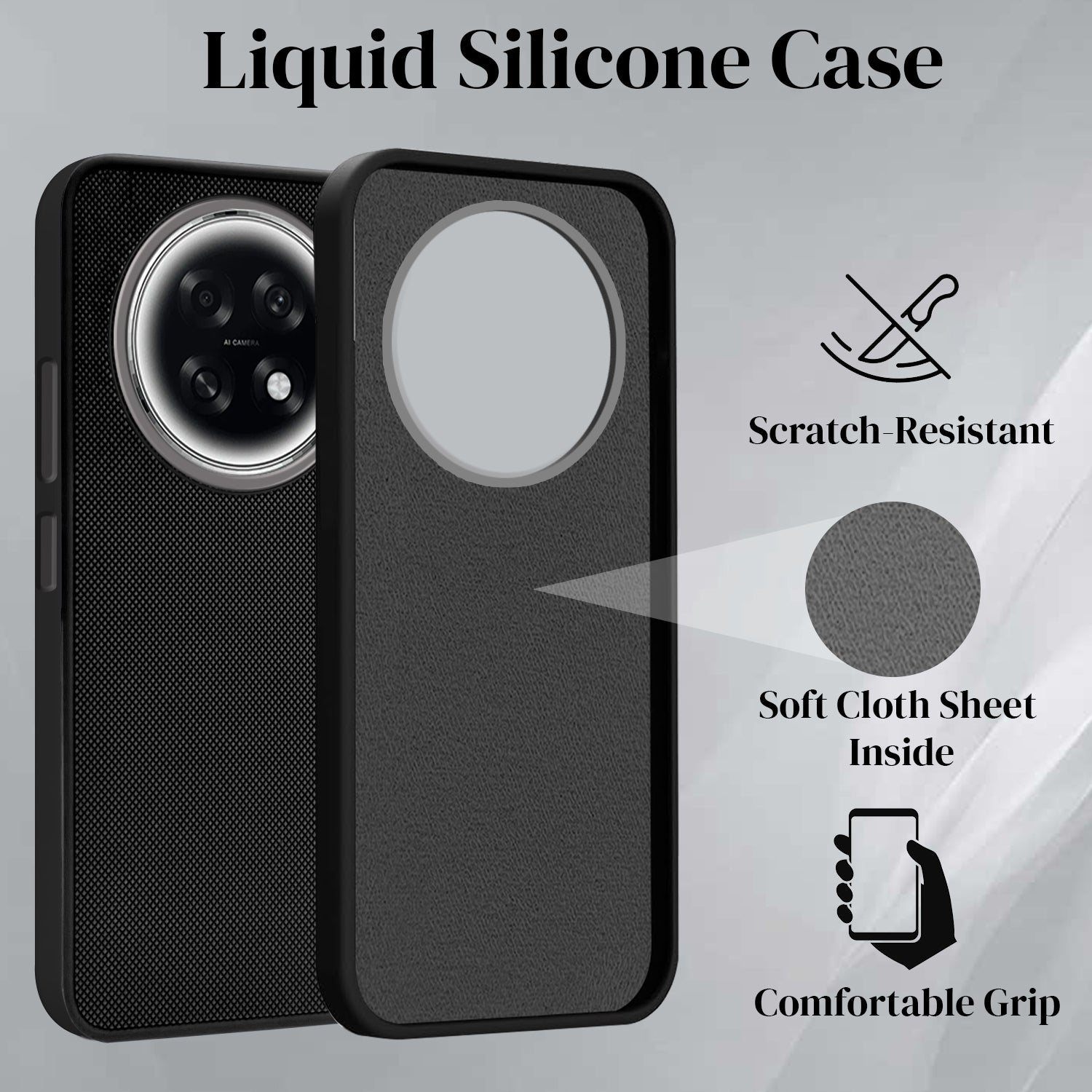 For Oppo F31 Pro Plus Back Cover Case (Textured Grip Design | Micro-Fiber Cloth Inside | Slim and Light Weight | Soft Touch and Feel)