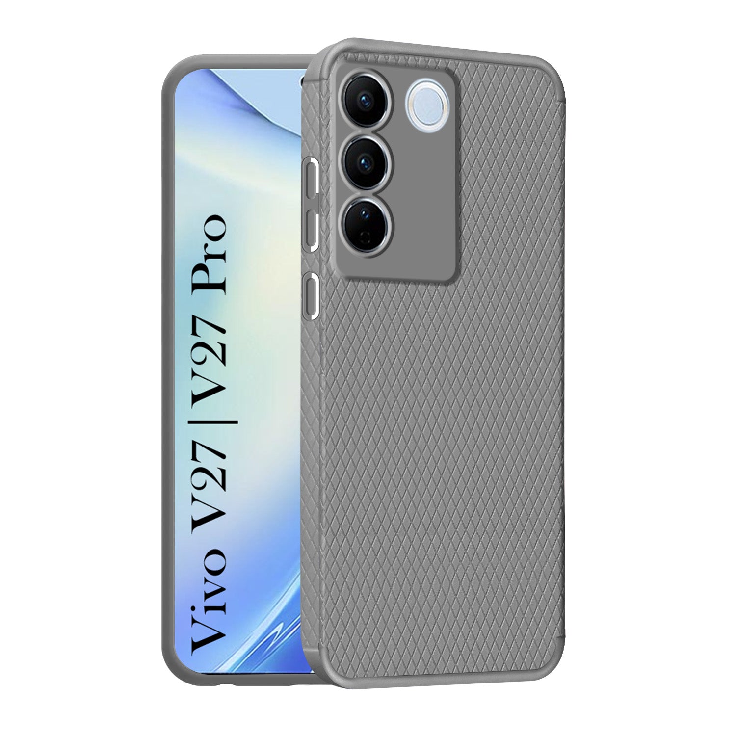 For Vivo V27 | Vivo V27 Pro Back Cover Case (Liquid Silicone | Side Grip | Camera Protection)