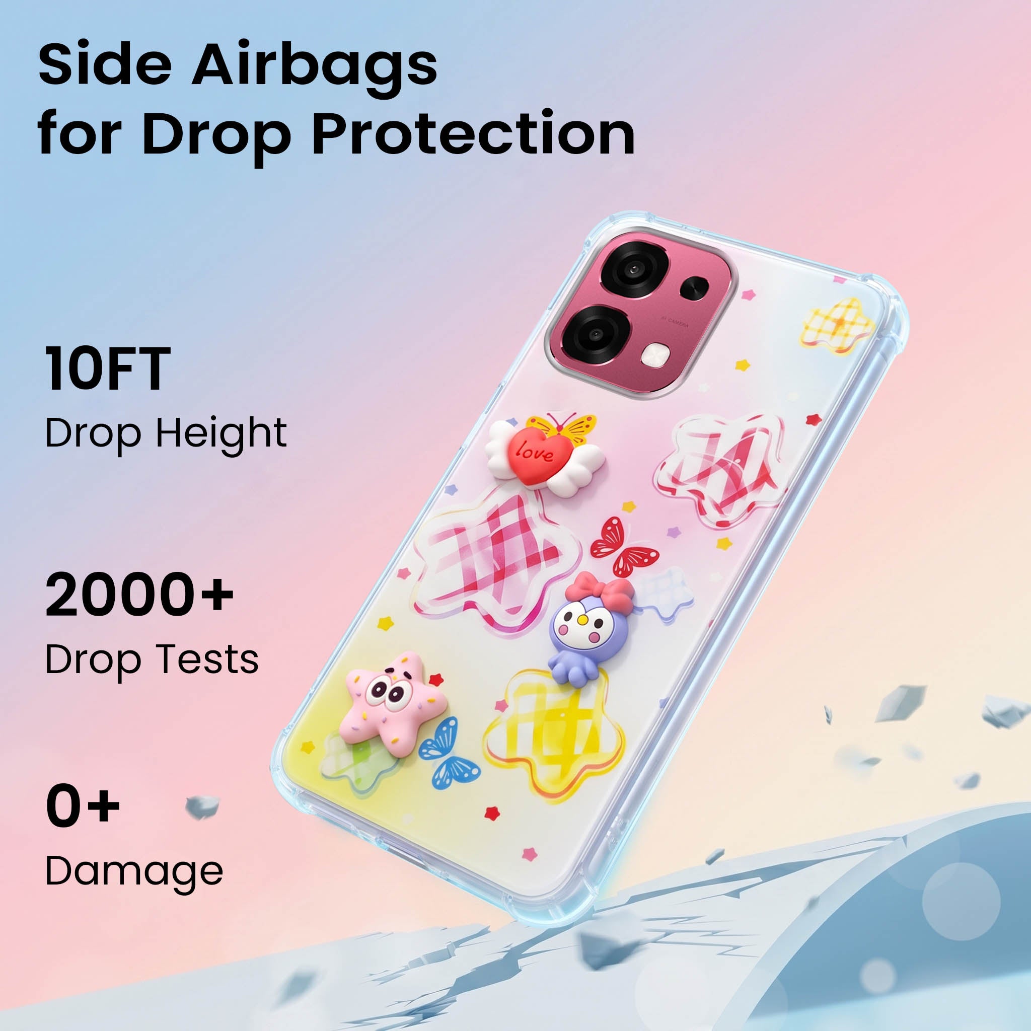 For Oppo F31 5G | Oppo F33 5G Back Cover Case (3D Cute Cartoons | Hard Back Side Soft | Matte Premium Finish | HD Printing)