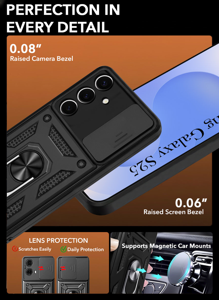 For Samsung Galaxy S25 Back Cover Case (Hybrid Dual Armor Polycarbonate)