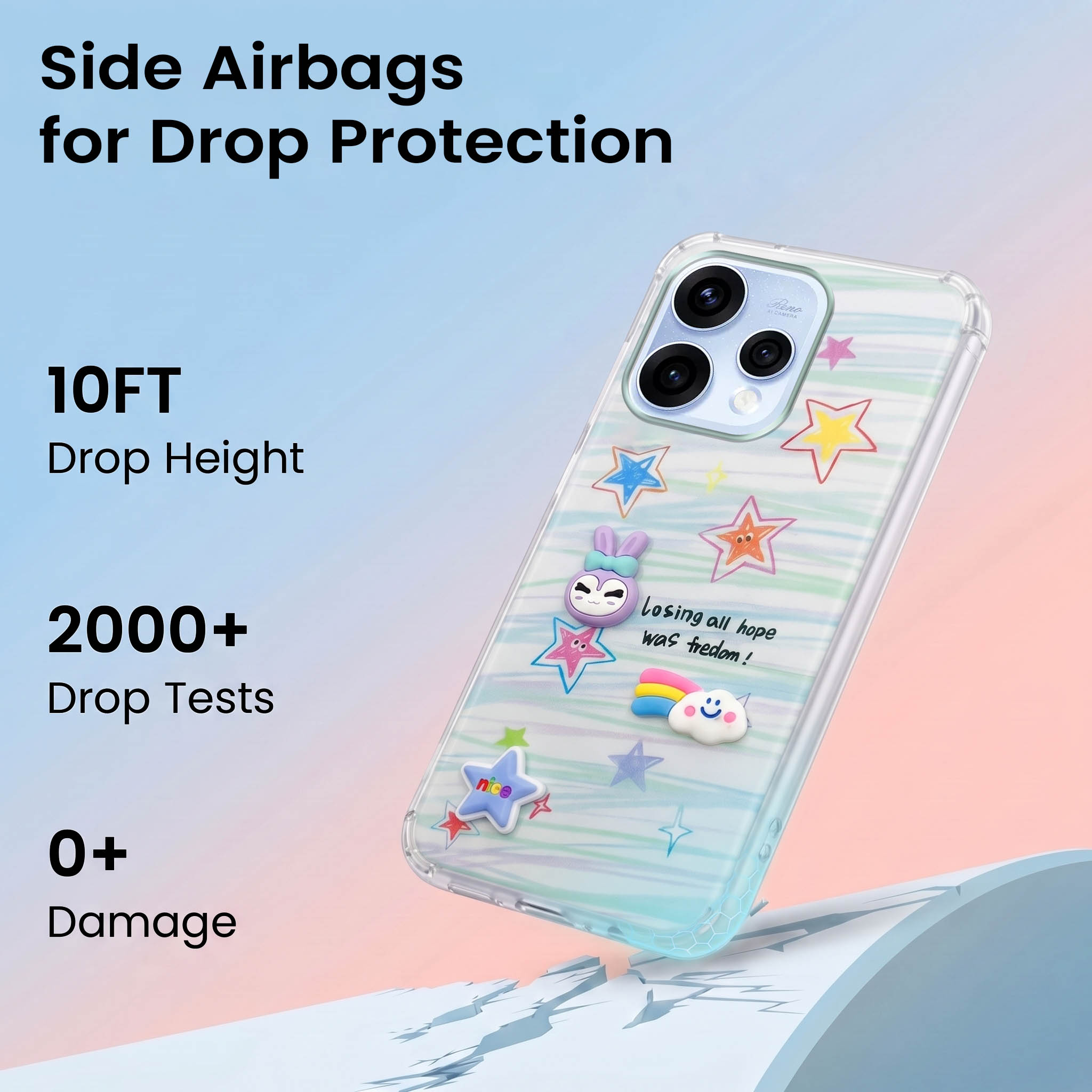 For Oppo Reno15 5G | Oppo Reno 15 5G Back Cover Case (3D Cute Cartoons | Hard Back Side Soft | Matte Premium Finish | HD Printing)