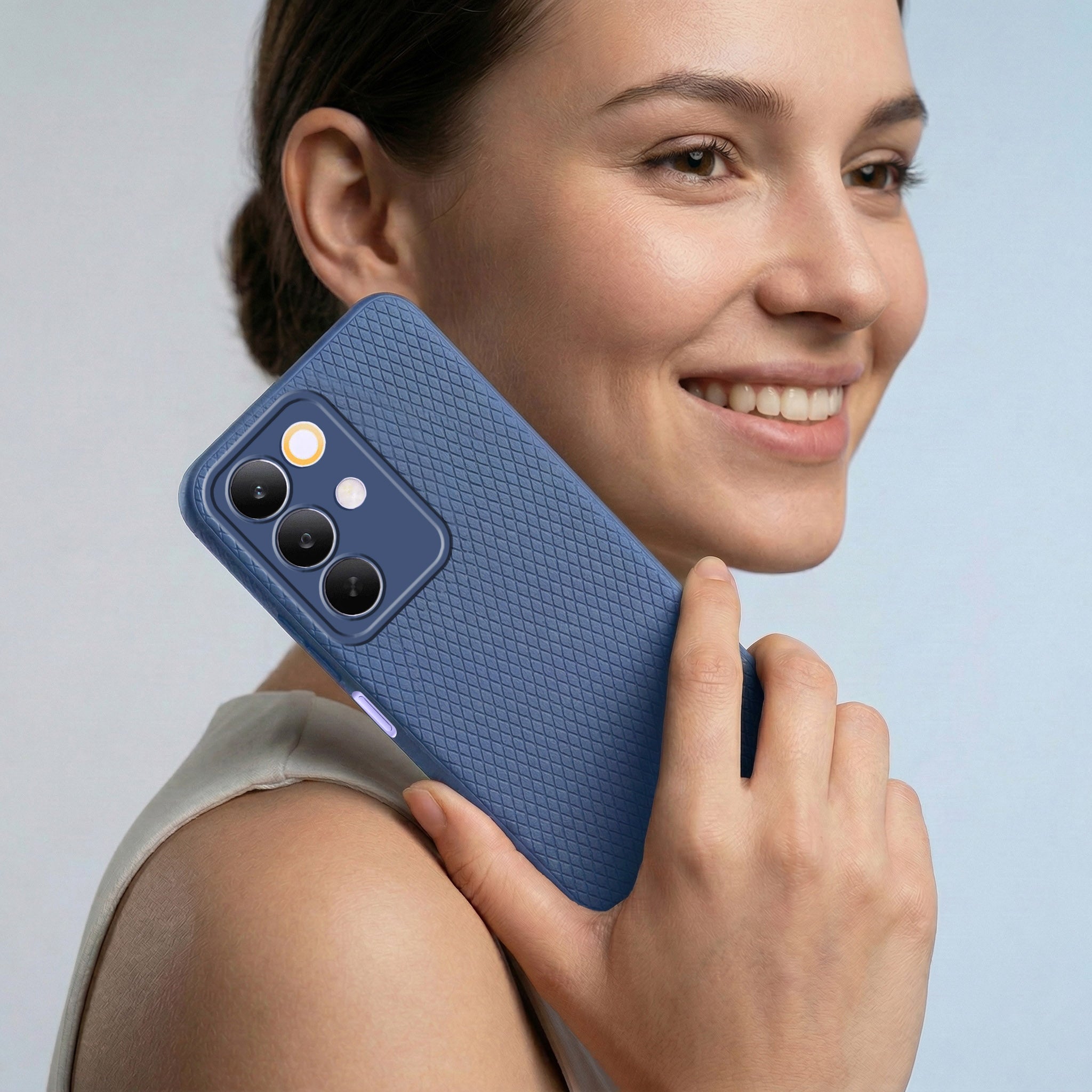 For Realme C85 5G | Realme Narzo 90x Combo with Back Cover and 9H Tempered Glass (Liquid Silicone | Camera Protection | Oleophobic Coating Screen Glass)